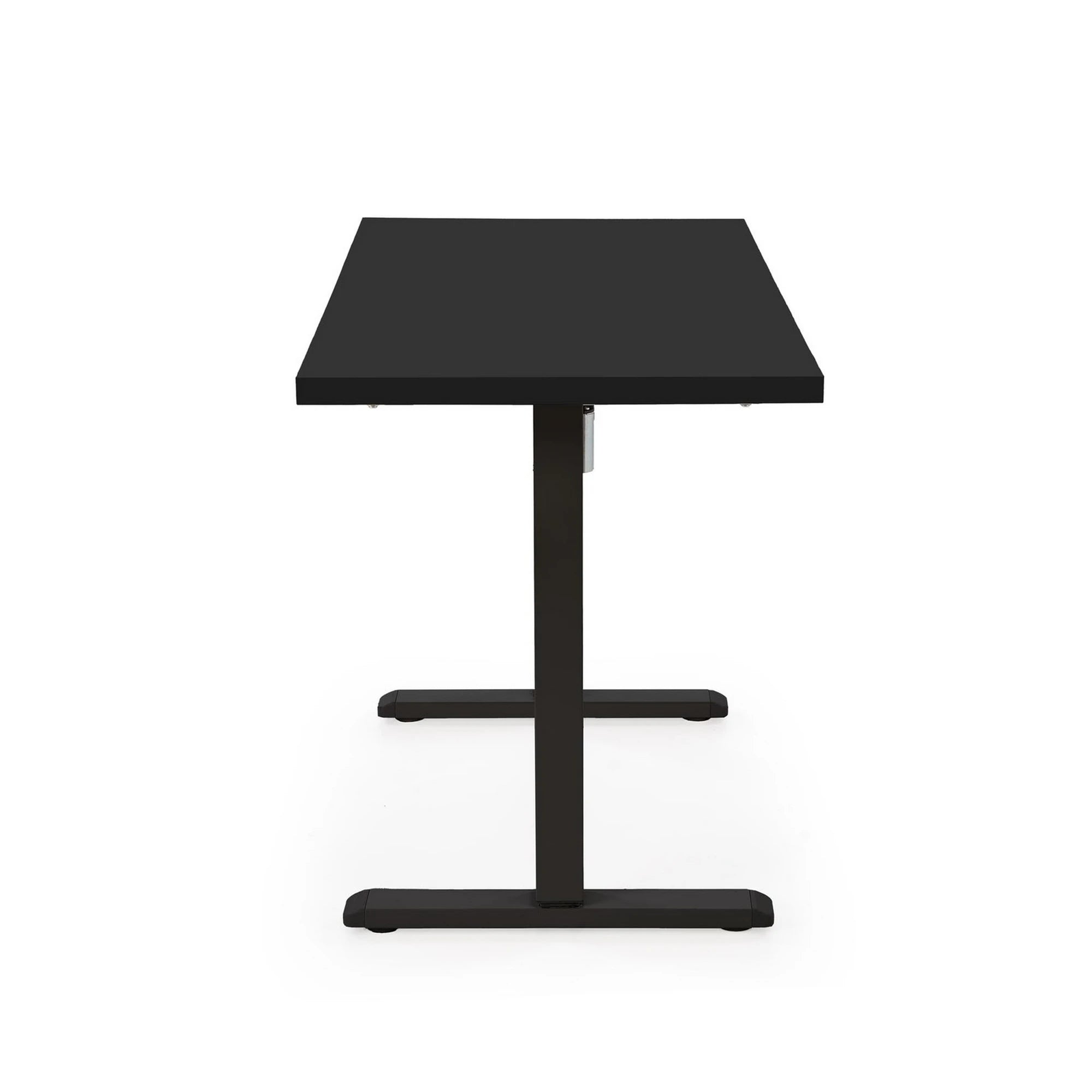 Masa birou B54, negru, PAL laminat/otel, 120x60x75-120 cm