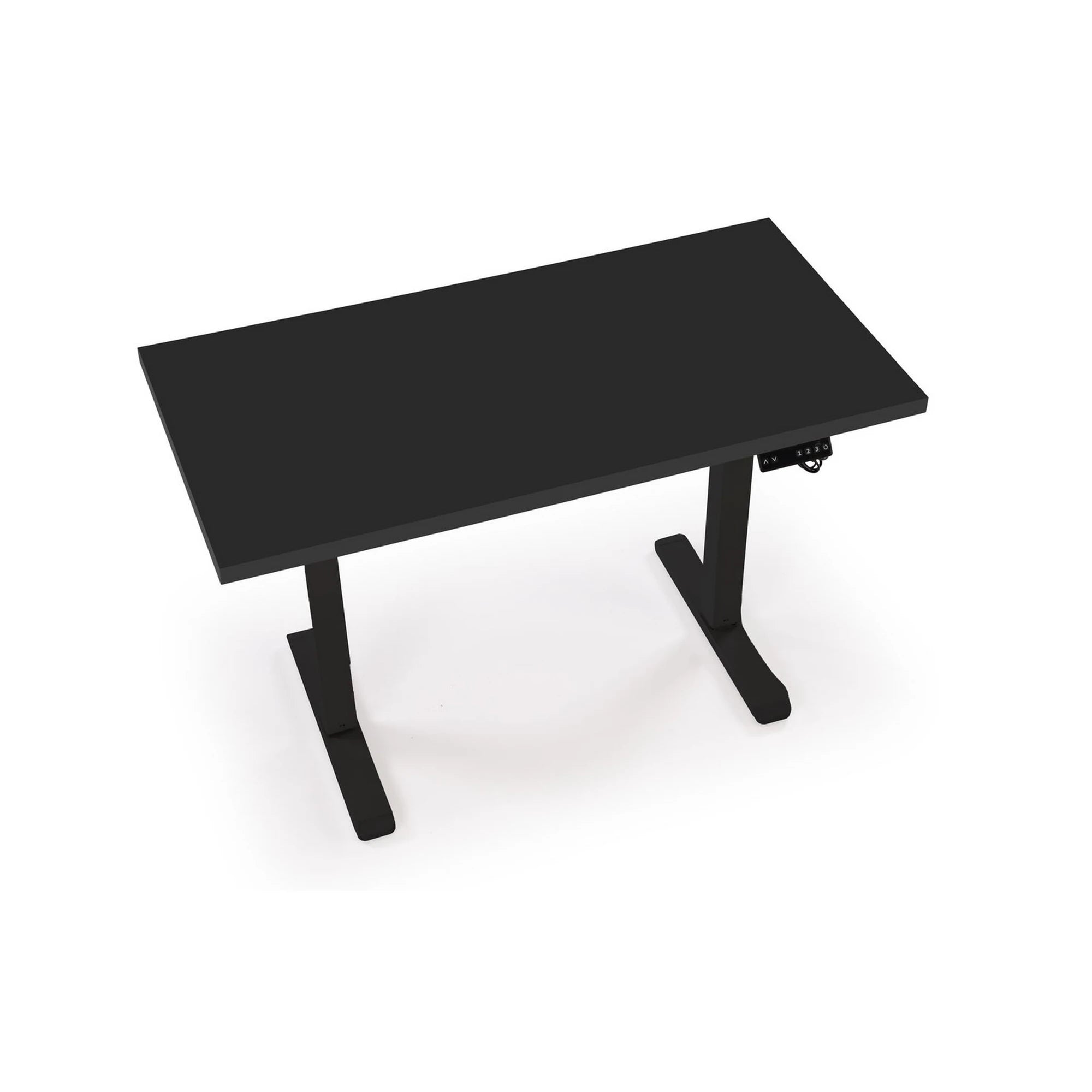 Masa birou B54, negru, PAL laminat/otel, 120x60x75-120 cm