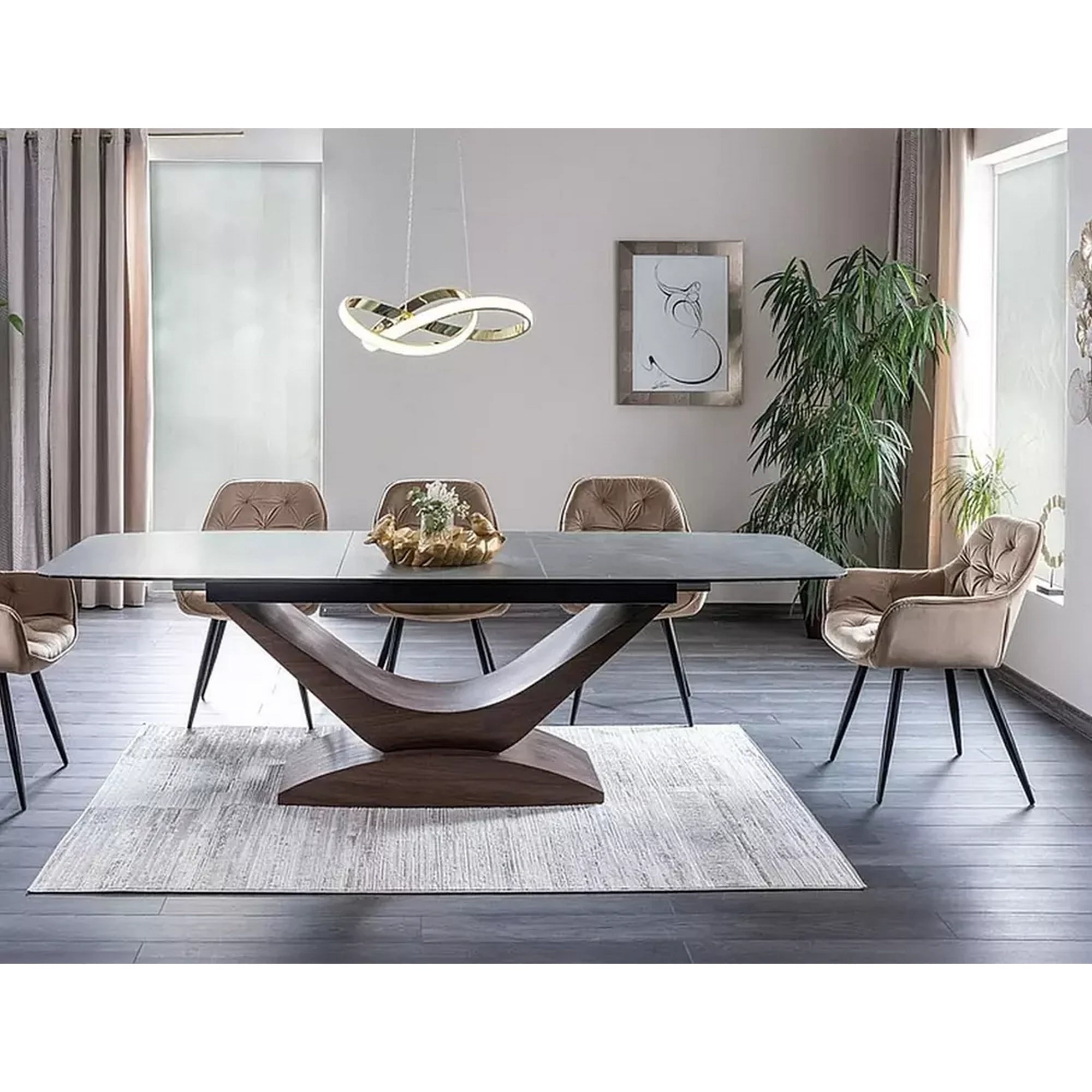 Scaun CHERRY, bej/negru, stofa catifelata/metal, 57x58x87 cm