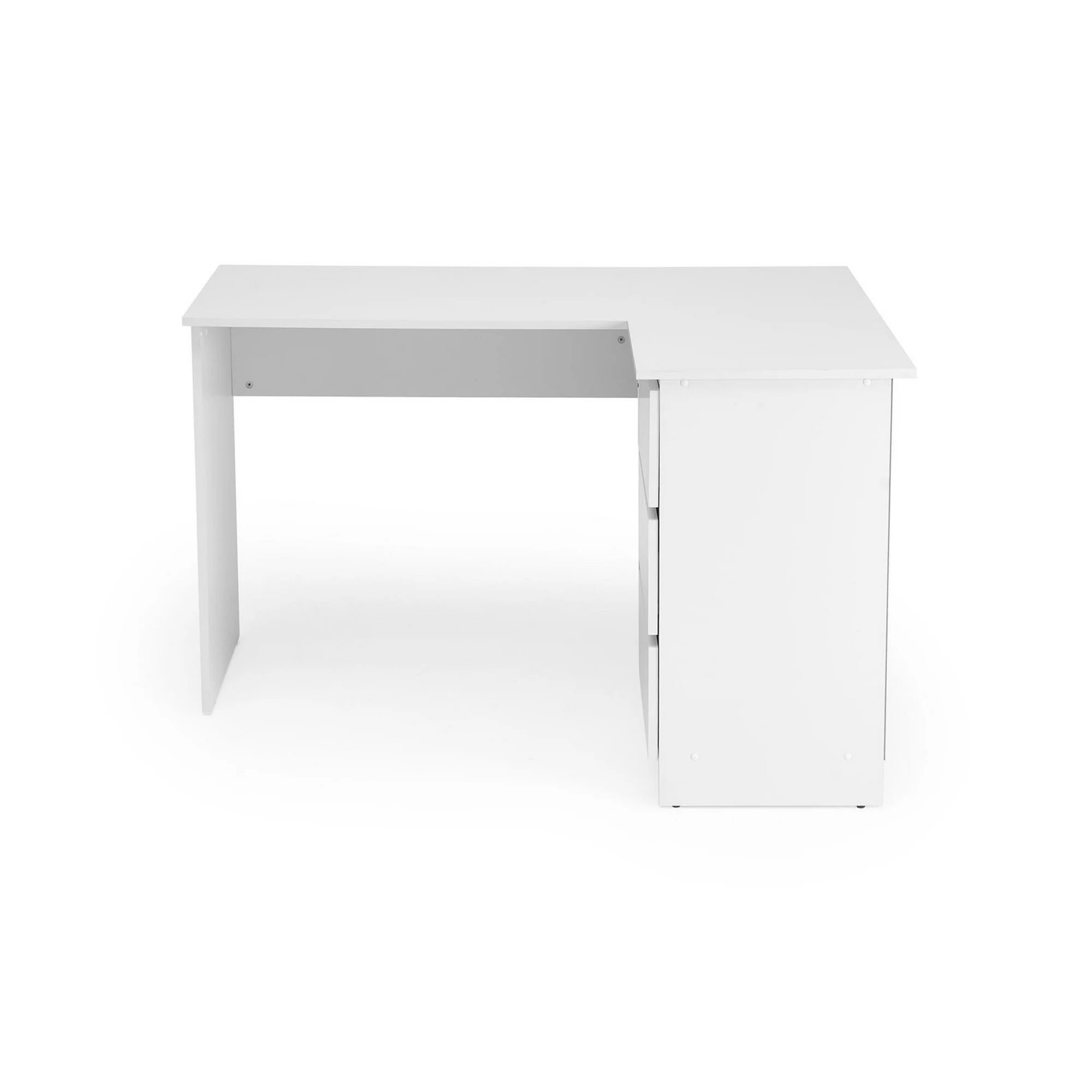 Birou BEGA, alb, PAL laminat, 124x85x76 cm