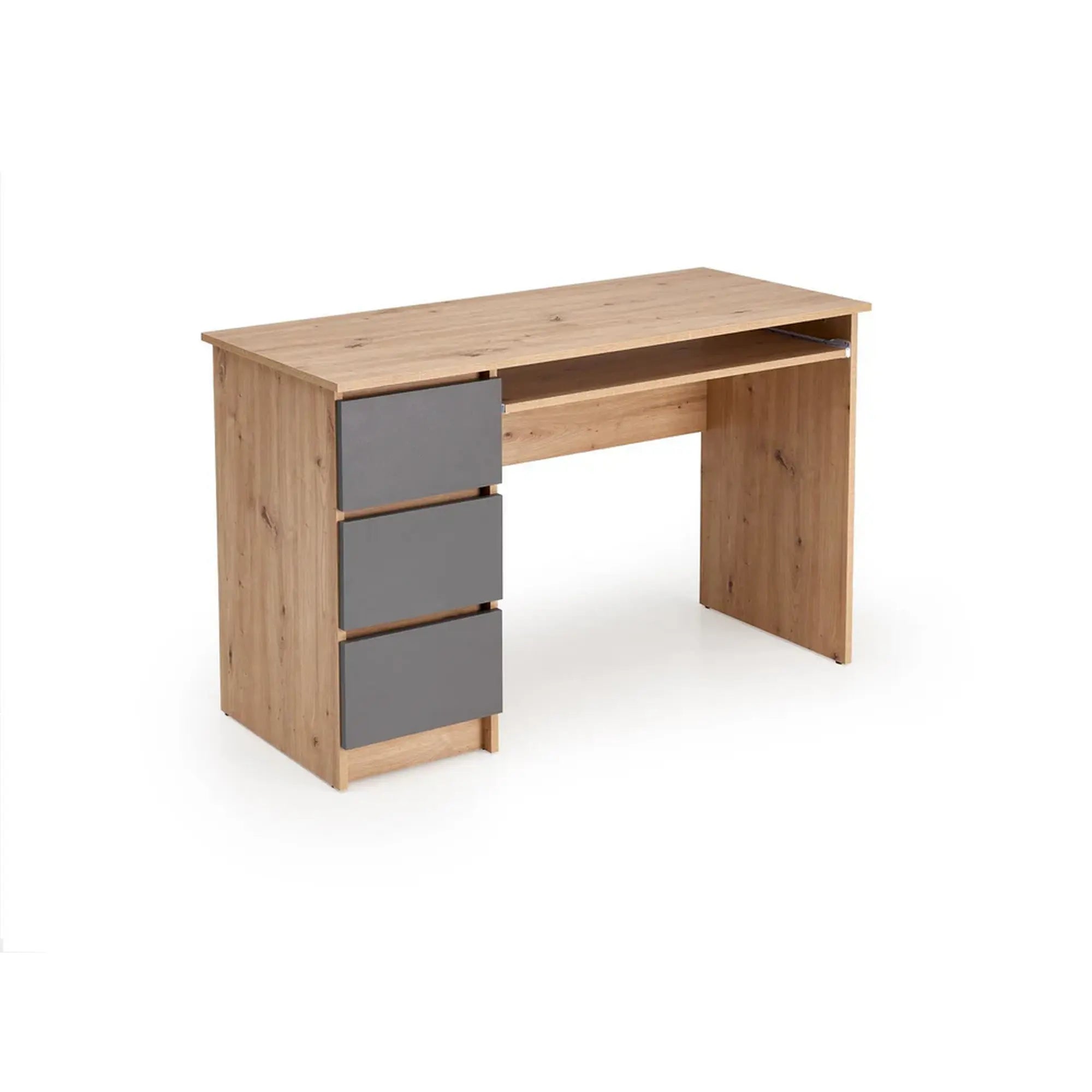 Birou CINO, stejar artisan/gri grafit, PAL laminat, 120x50x77 cm