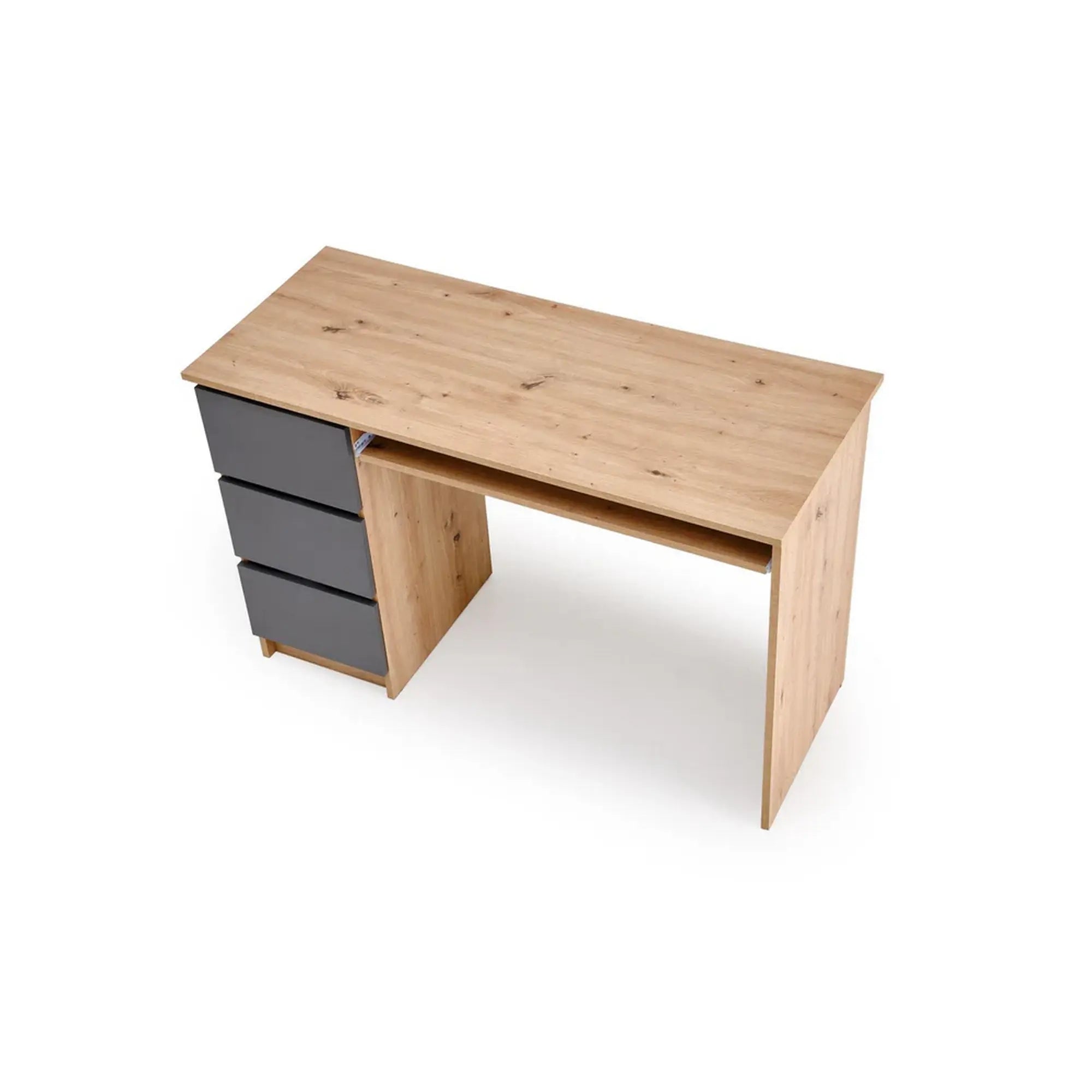 Birou CINO, stejar artisan/gri grafit, PAL laminat, 120x50x77 cm