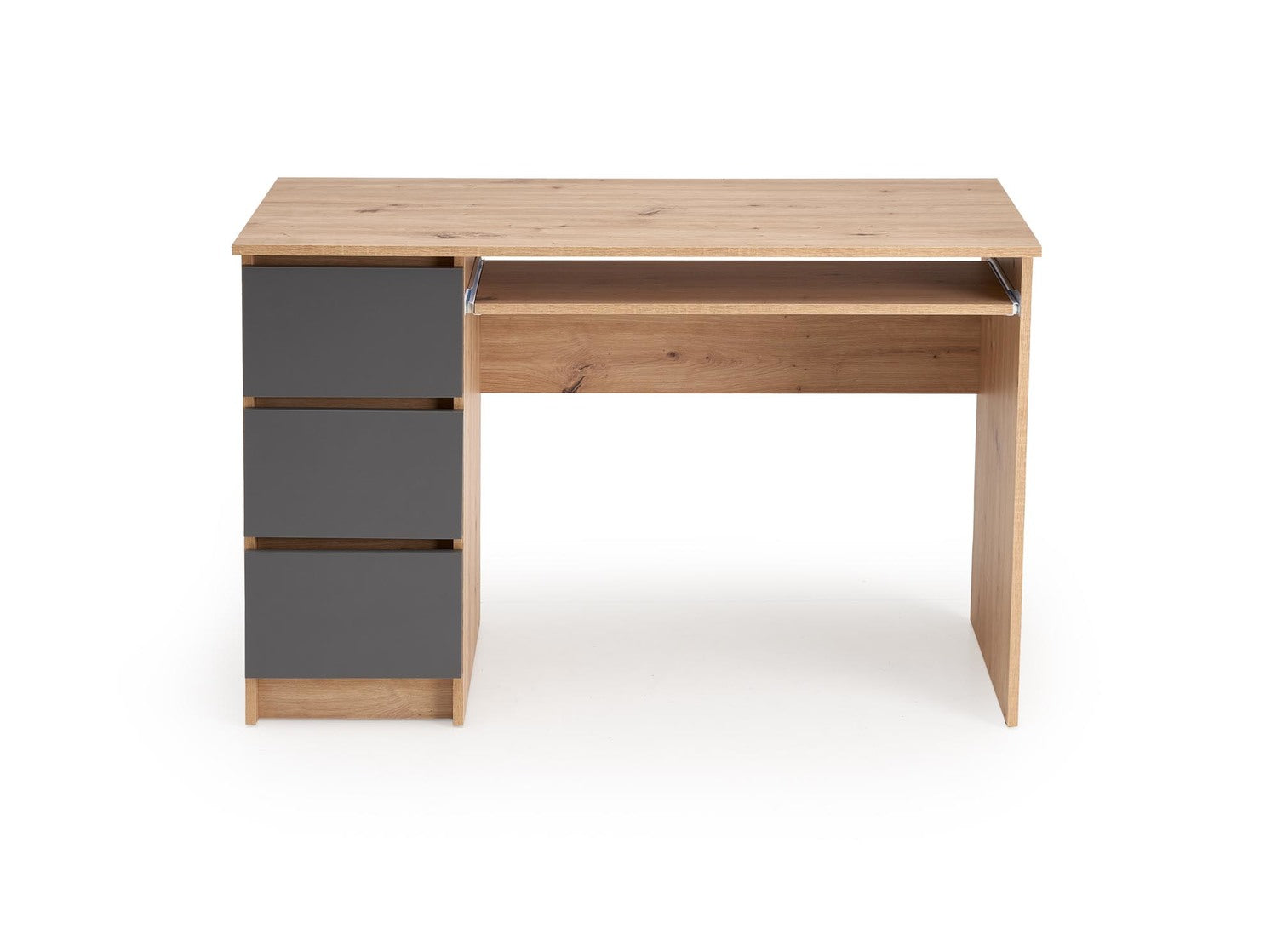 Birou CINO, stejar artisan/gri grafit, PAL laminat, 120x50x77 cm