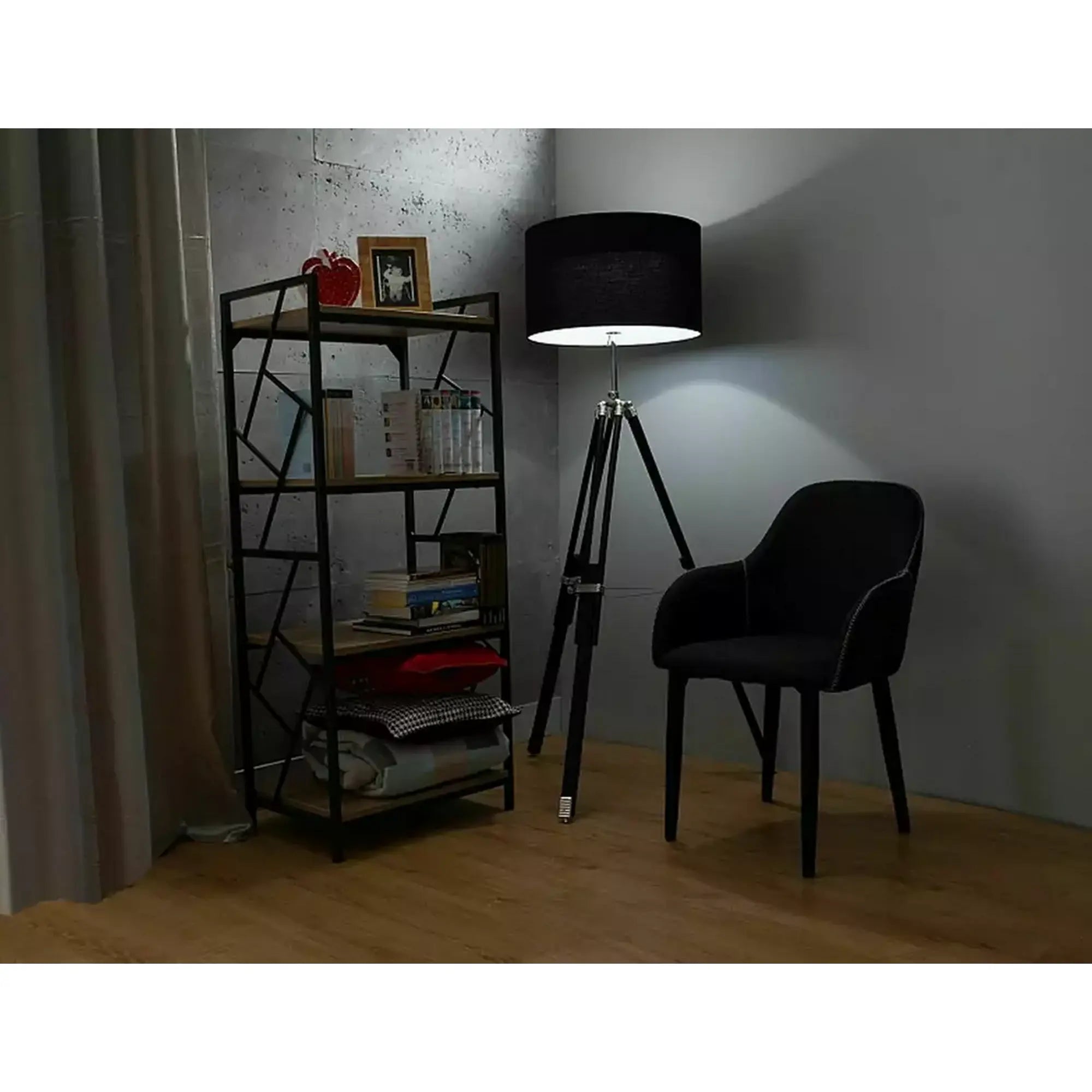 Etajera TABLO R4, stejar/maro inchis, PAL laminat/metal, 60x40x140 cm