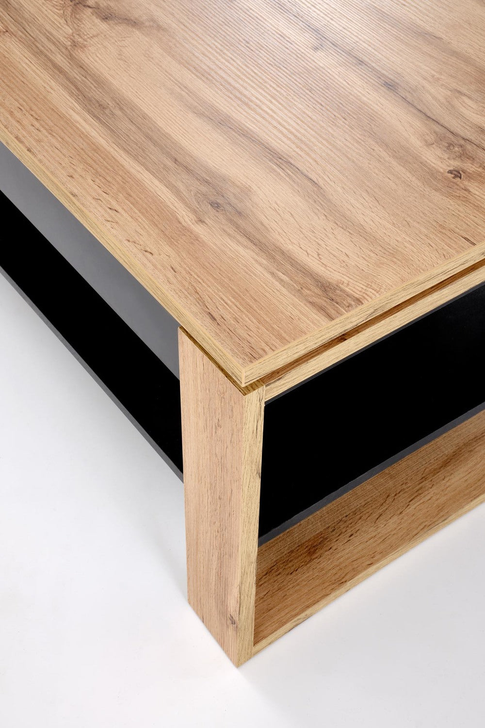 Masuta cafea BETTY, stejar artisan/negru, PAL laminat, 120x65/92x50/72 cm