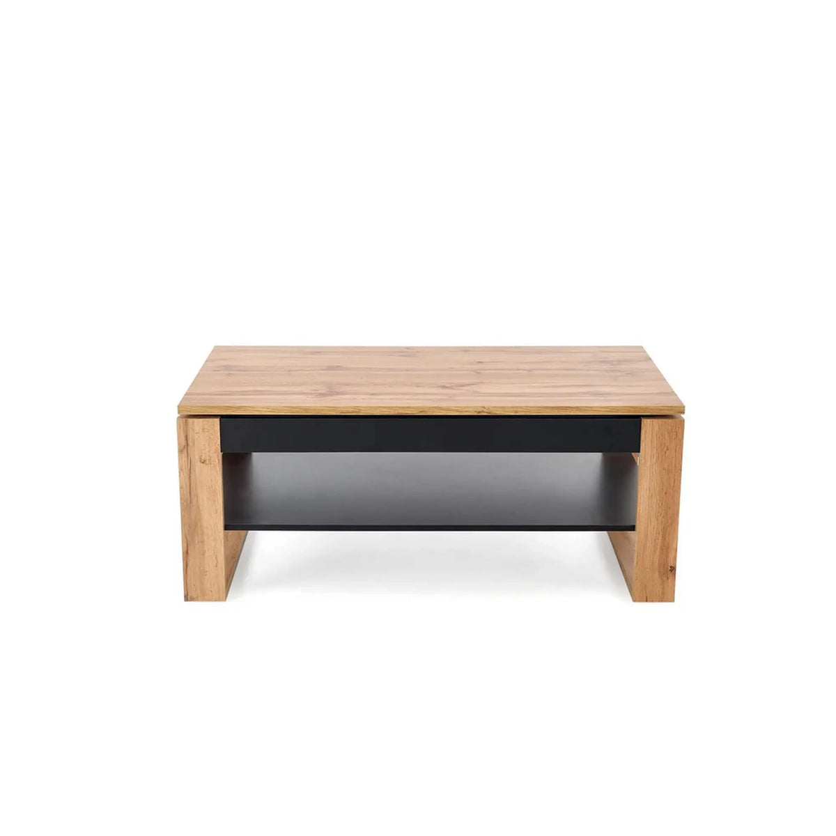 Masuta cafea BETTY, stejar artisan/negru, PAL laminat, 120x65/92x50/72 cm