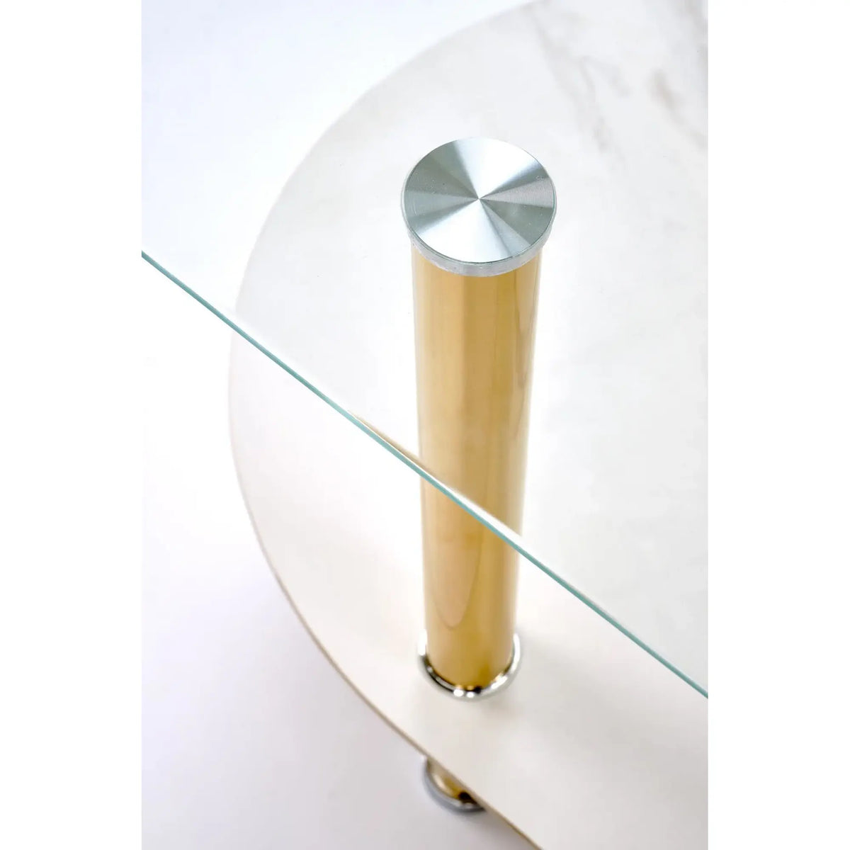 Masuta DUCAT, transparent/auriu, sticla/otel, 100x50x51 cm