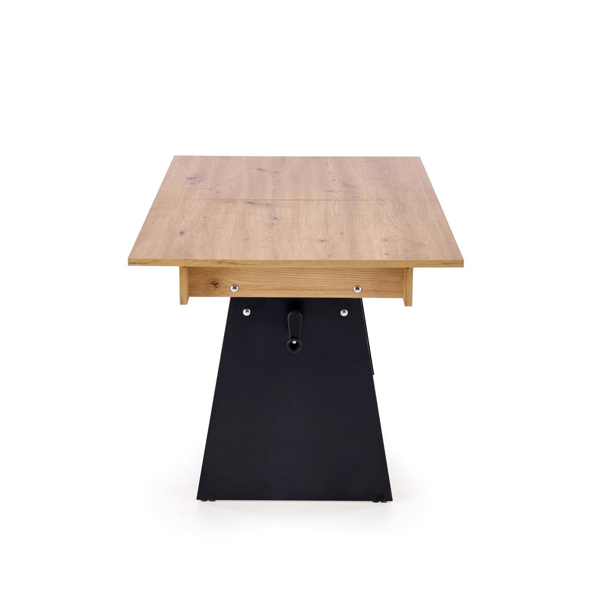 Masuta de cafea extensibila ERIKA, stejar artisan/negru, PAL laminat, 120/160x70x61/72 cm