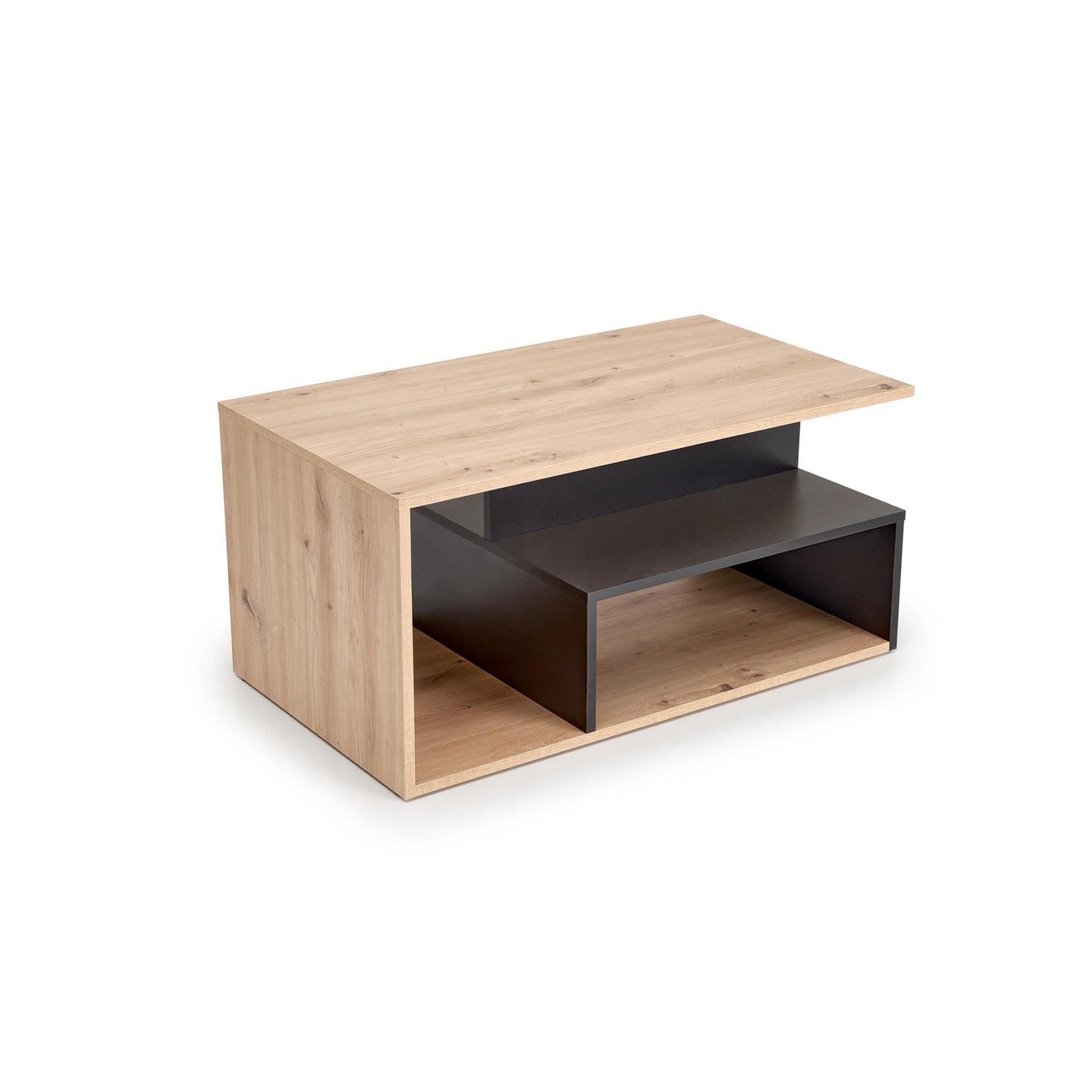 Masuta cafea IVA, stejar artisan/negru, PAL laminat, 90x51x43 cm