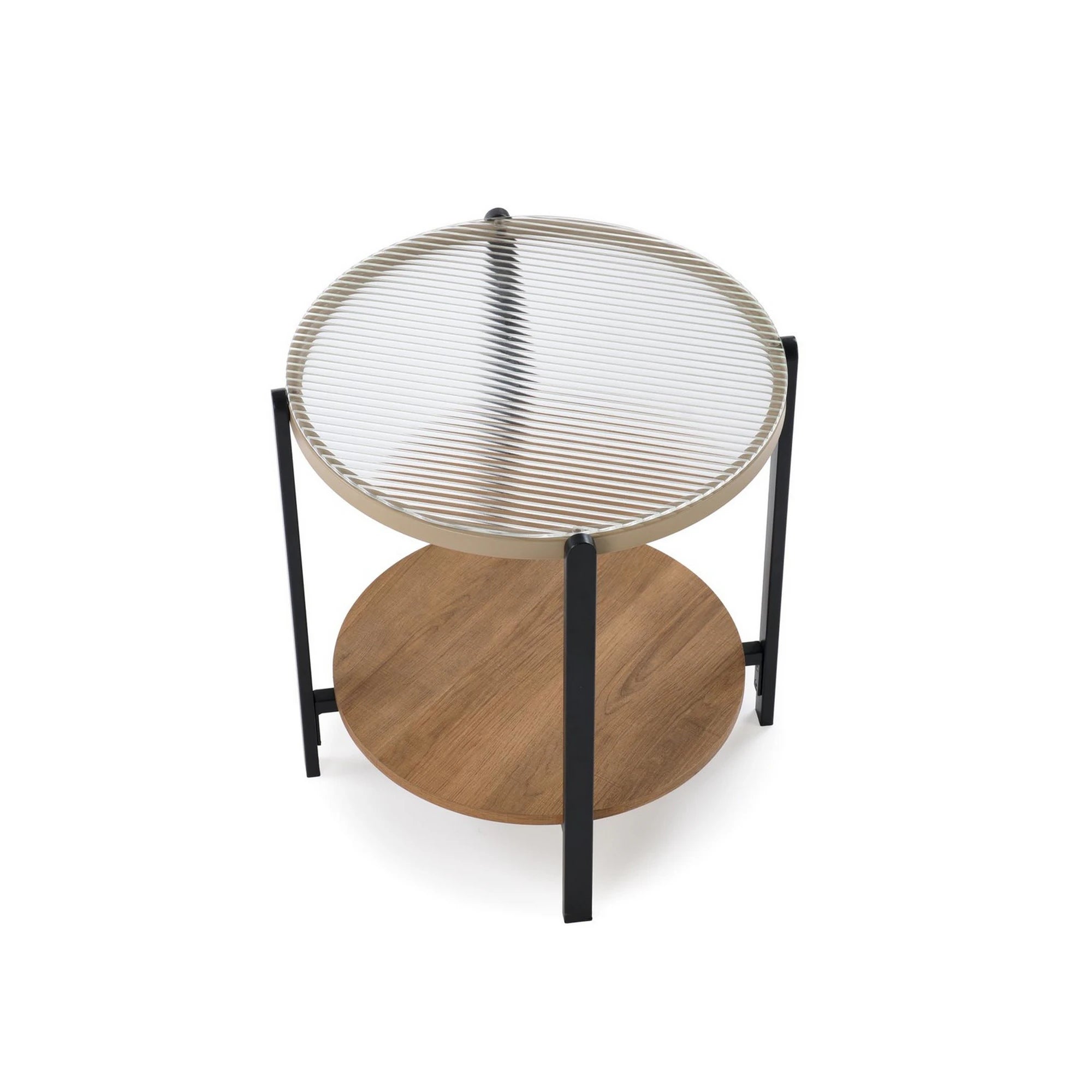 Masuta KAMALA S, transparent/negru, 53x55 cm