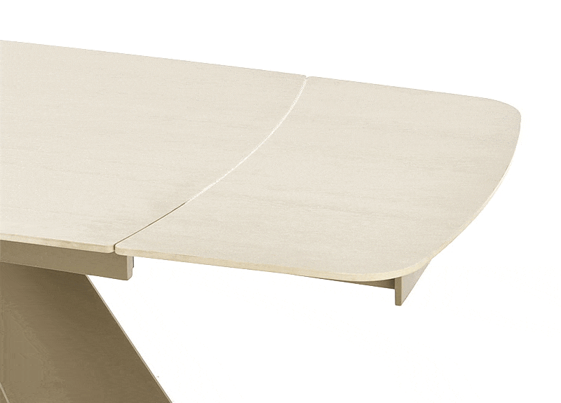 Masa extensibila SALIX, travertin/casmir, piatra sinterizata/otel, 180/260x90x76 cm