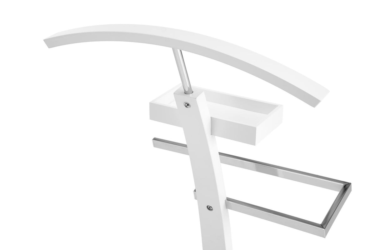 Stander haine WU13, alb, otel/lemn, 32x20x117 cm