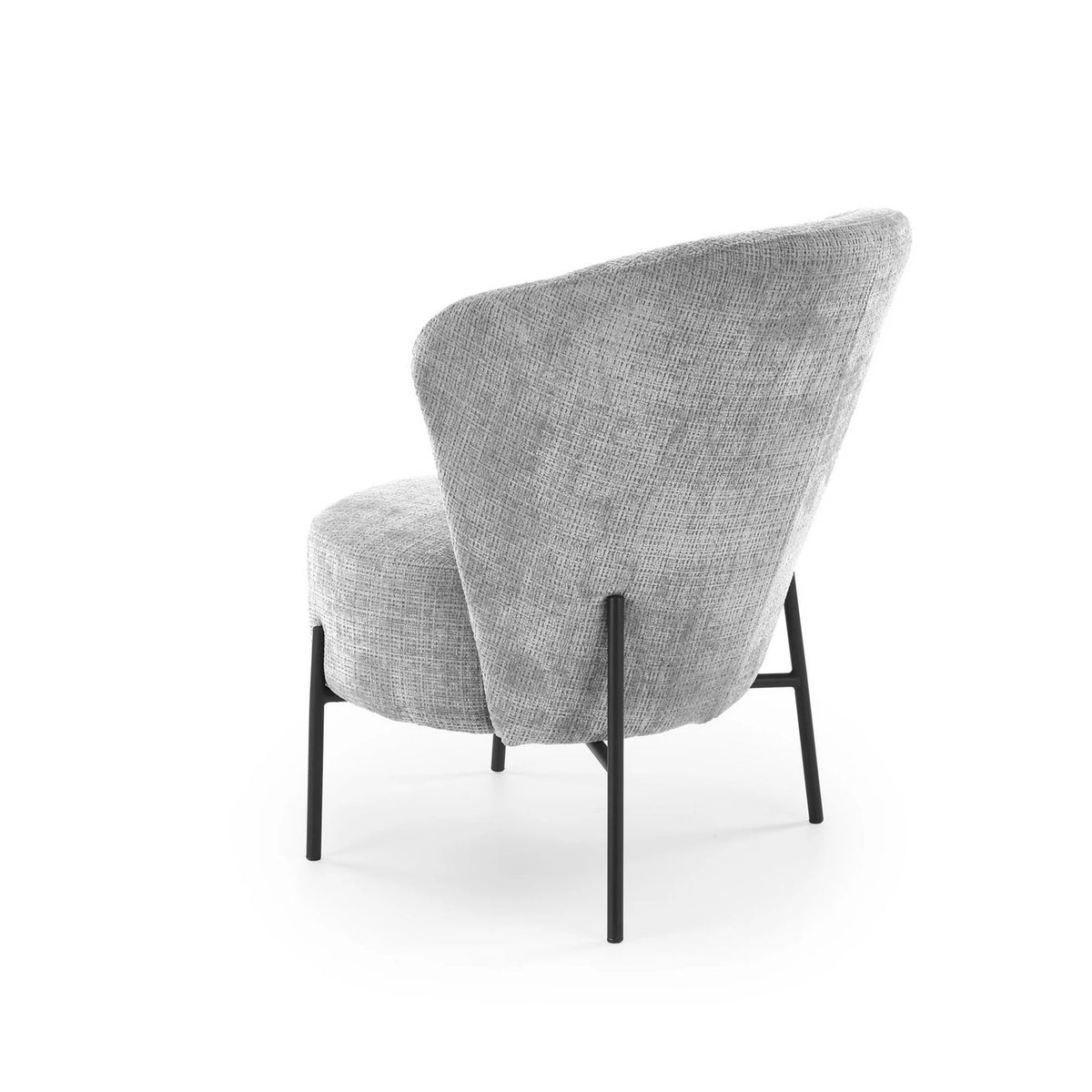 Fotoliu CEZAR, gri/negru, stofa catifelata/otel, 70x79x85 cm