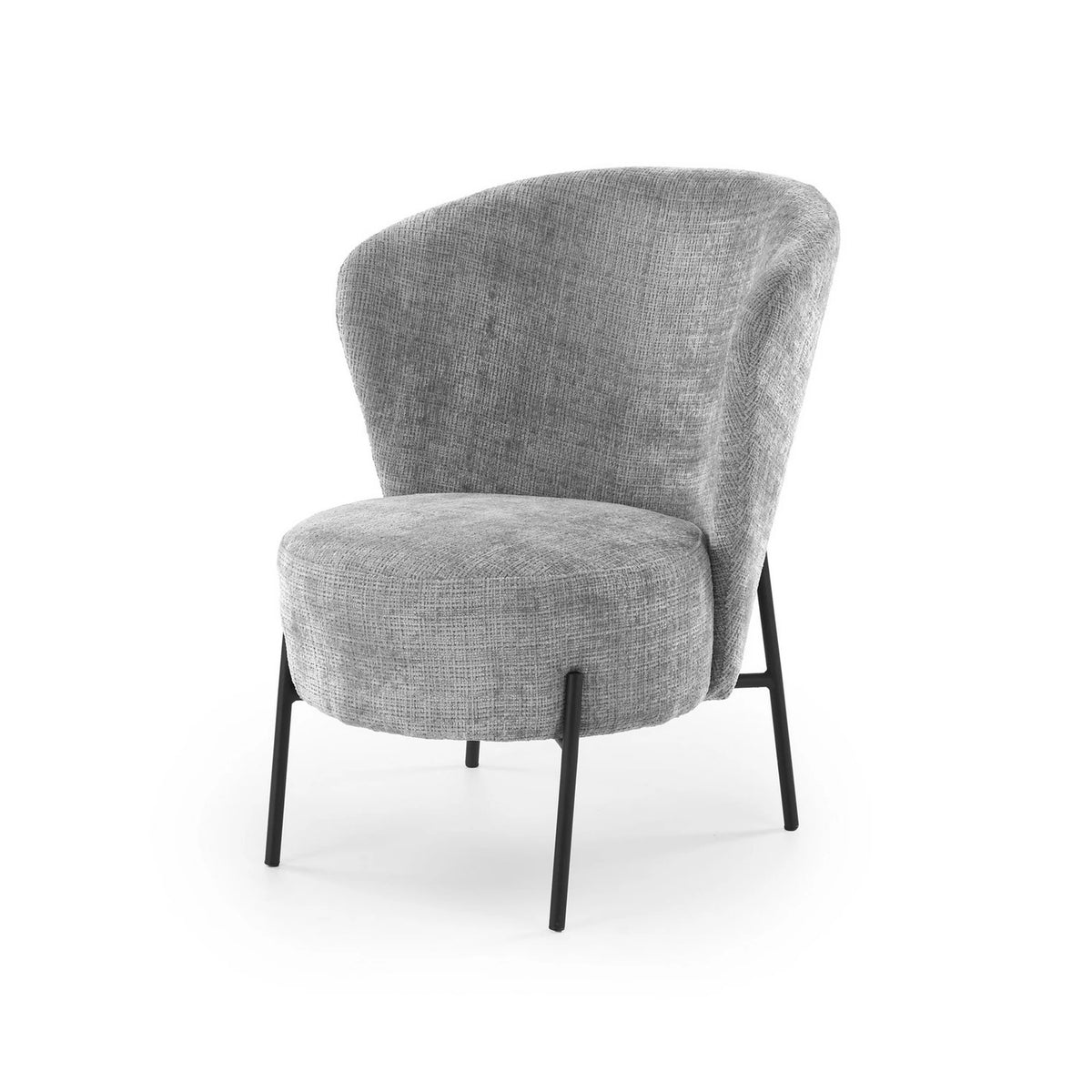 Fotoliu CEZAR, gri/negru, stofa catifelata/otel, 70x79x85 cm