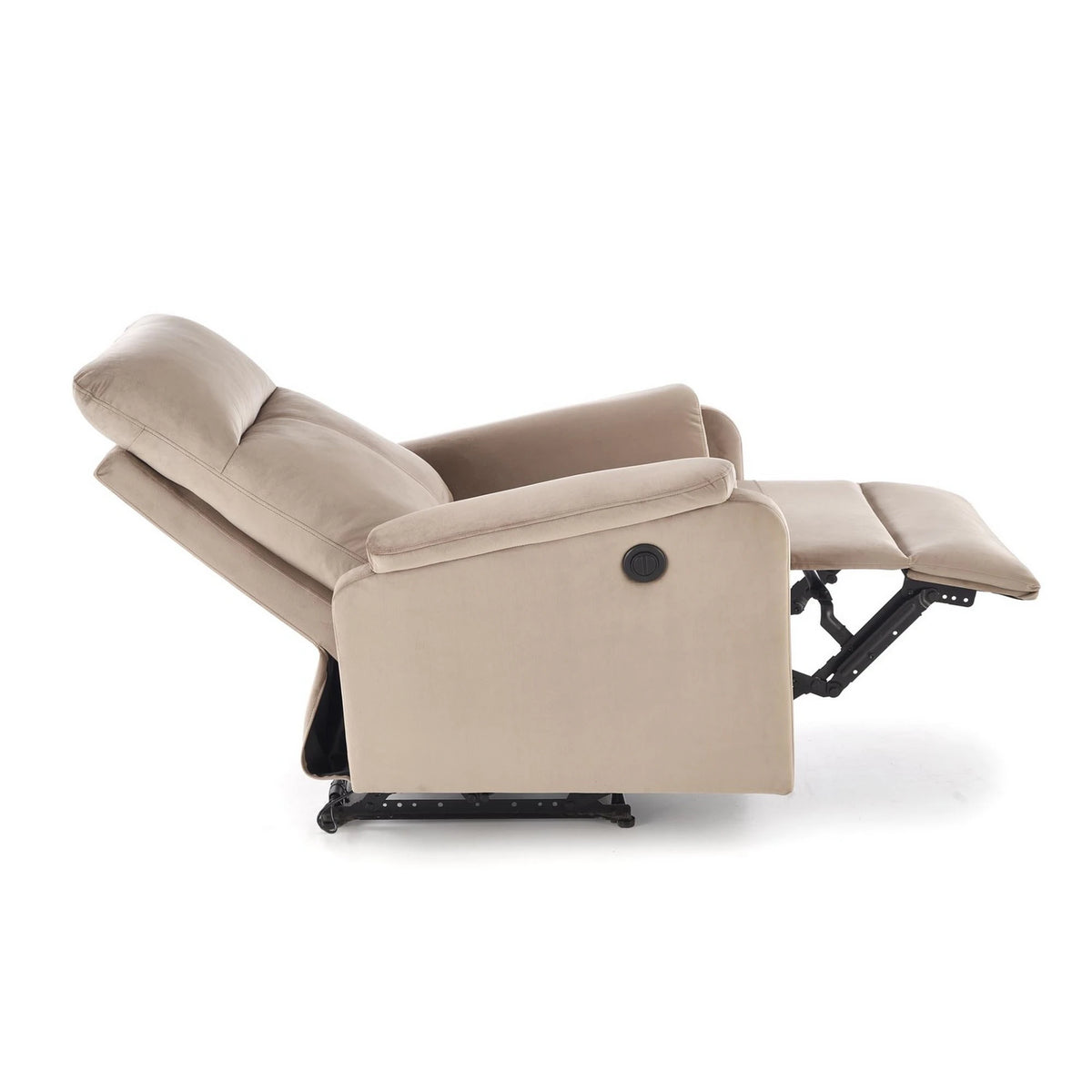 Fotoliu recliner CROCUS, stofa catifelata bej - Bluvel 40, 77x88/155x81/102 cm