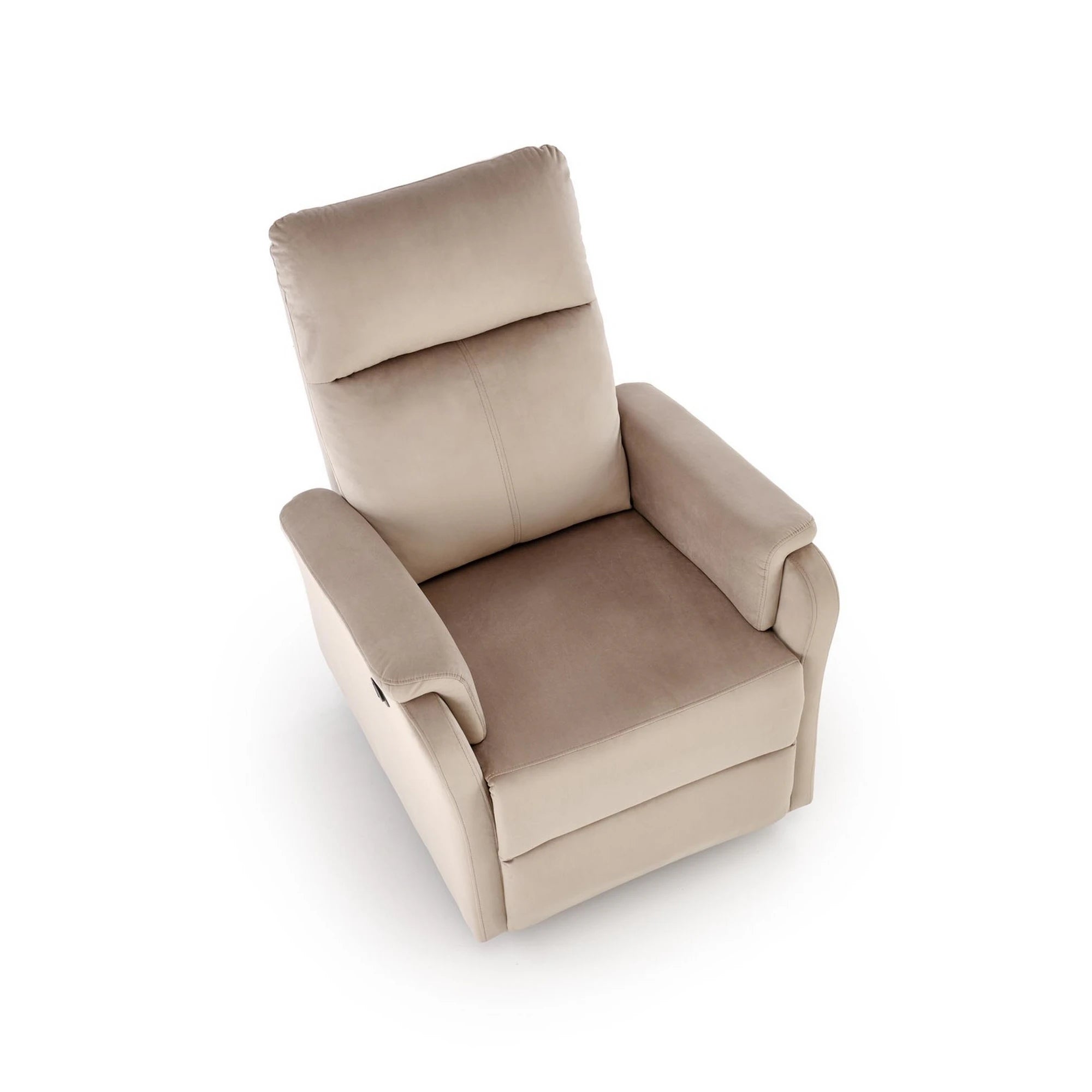 Fotoliu recliner CROCUS, stofa catifelata bej - Bluvel 40, 77x88/155x81/102 cm