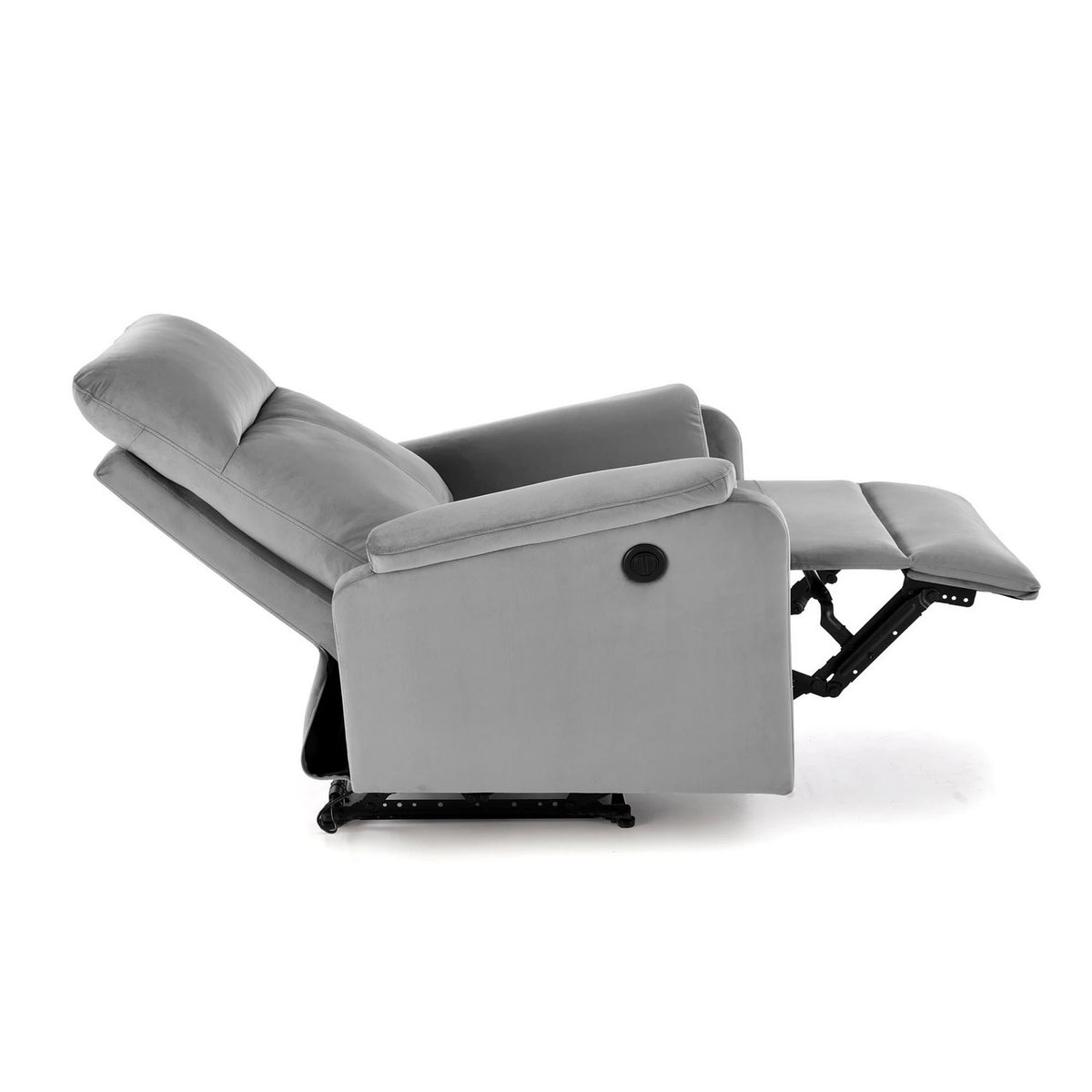 Fotoliu recliner CROCUS, stofa catifelata gri - Bluvel 14, 77x88/155x81/102 cm