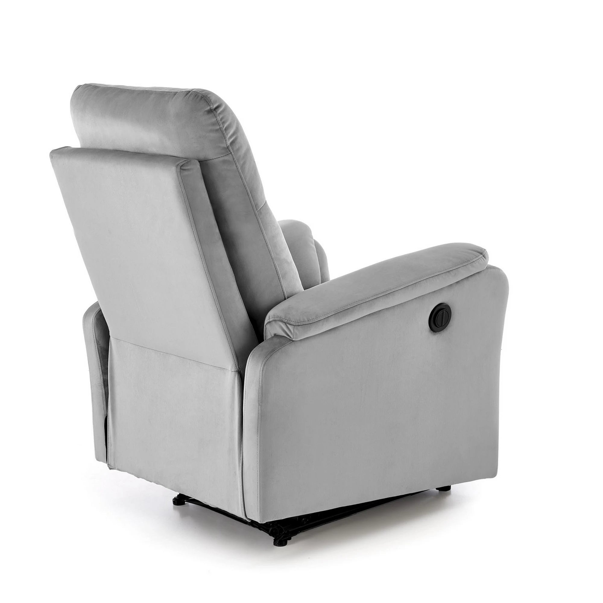 Fotoliu recliner CROCUS, stofa catifelata gri - Bluvel 14, 77x88/155x81/102 cm