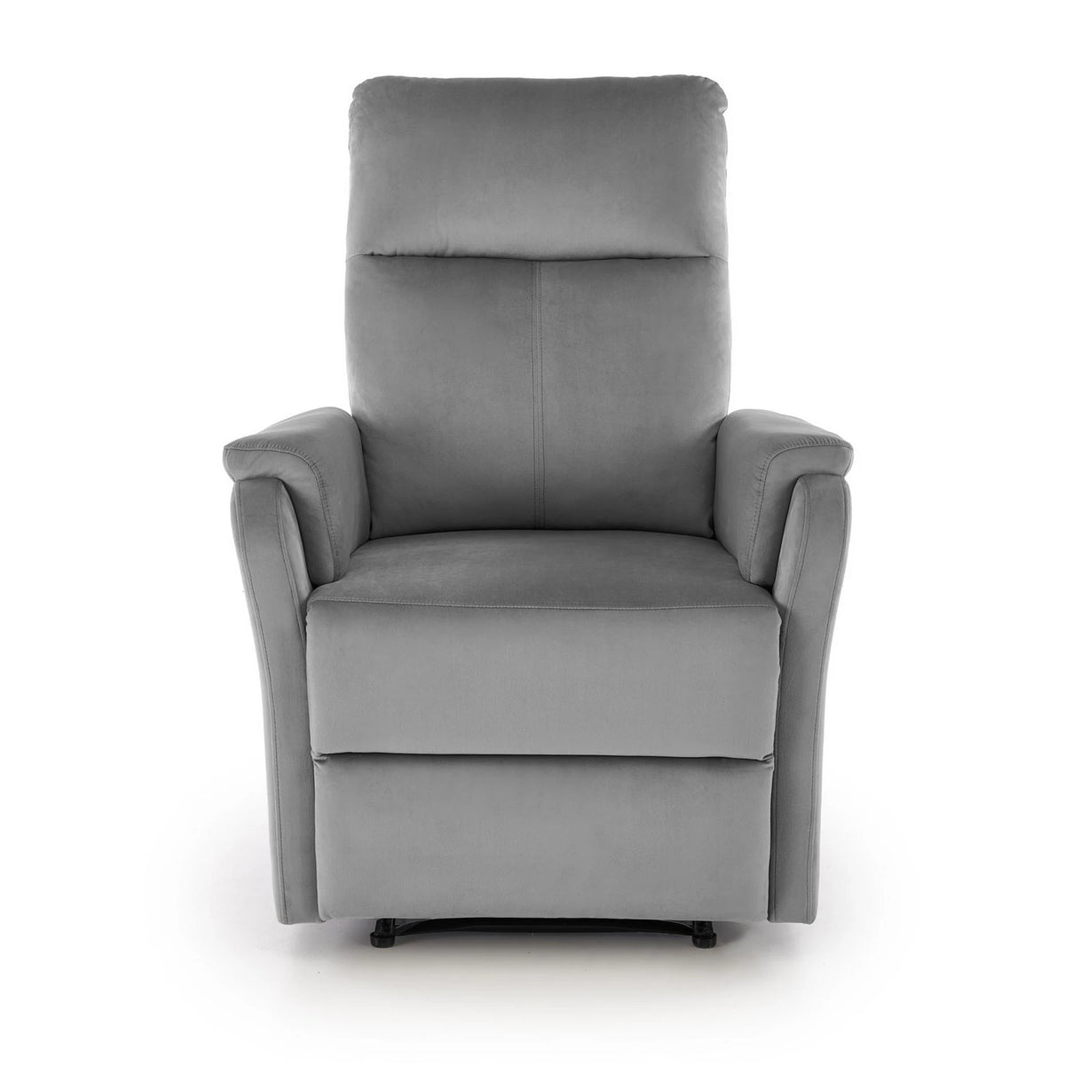 Fotoliu recliner CROCUS, stofa catifelata gri - Bluvel 14, 77x88/155x81/102 cm