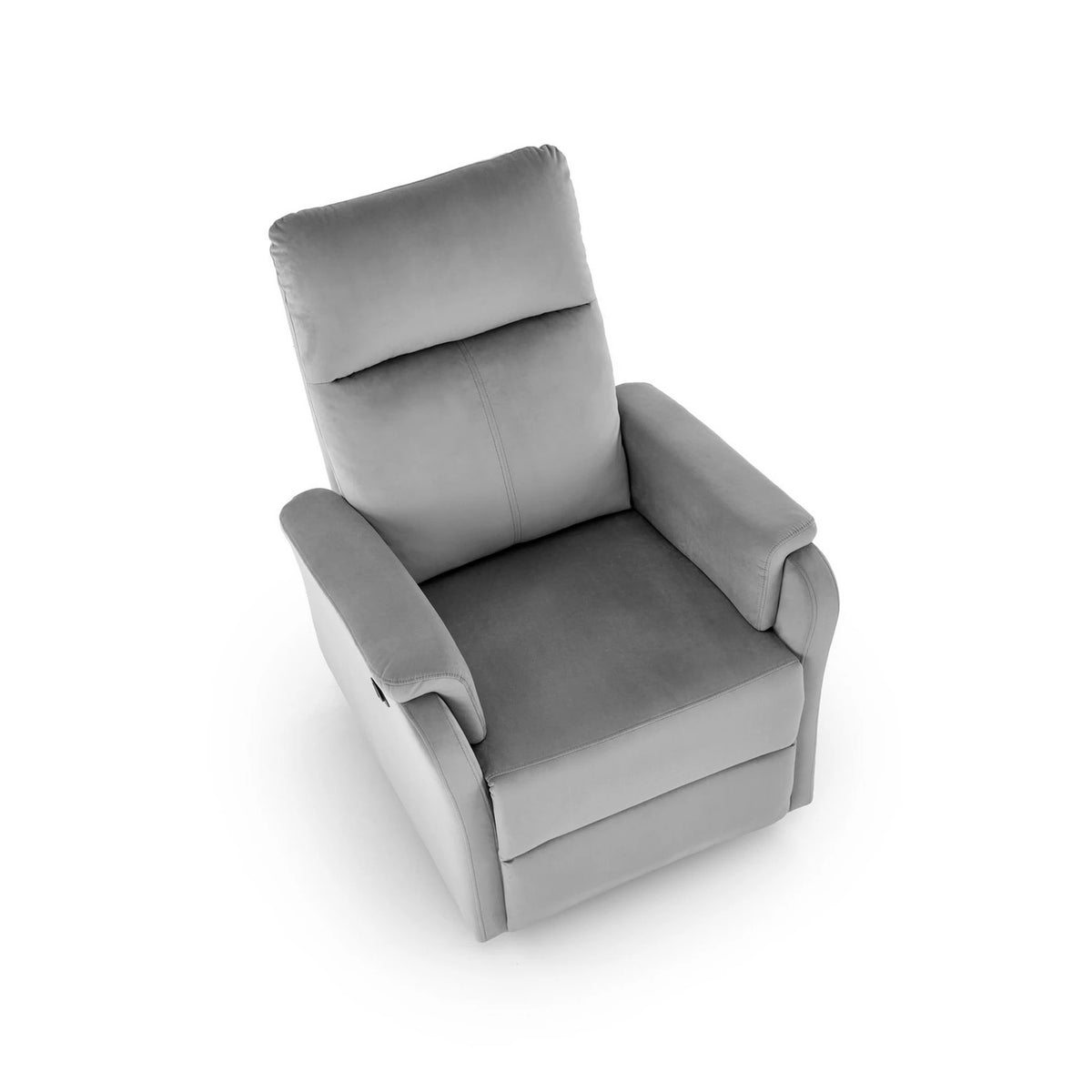 Fotoliu recliner CROCUS, stofa catifelata gri - Bluvel 14, 77x88/155x81/102 cm