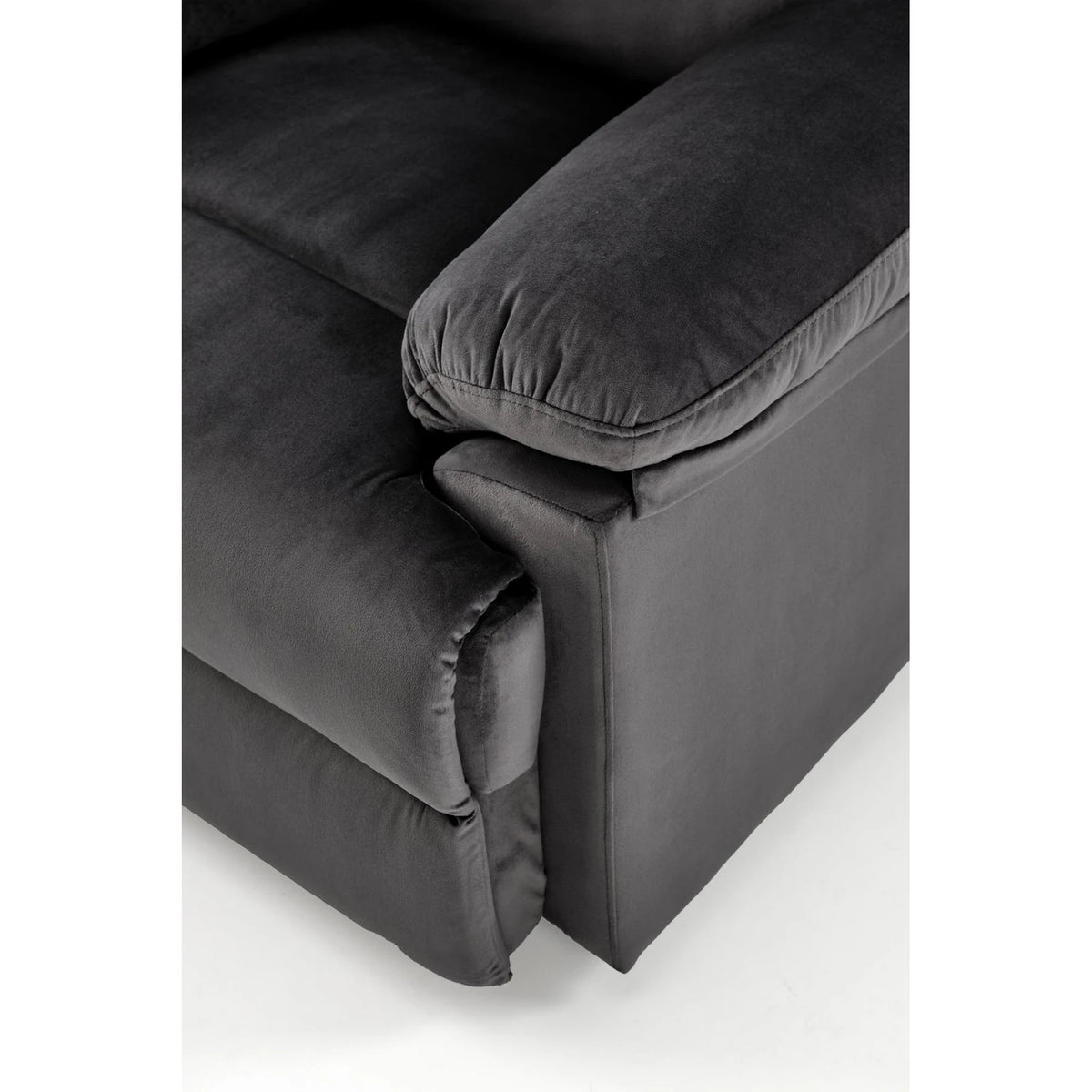 Fotoliu rabatabil DRAGER, negru, stofa catifelata/metal, 88x90/160x105 cm