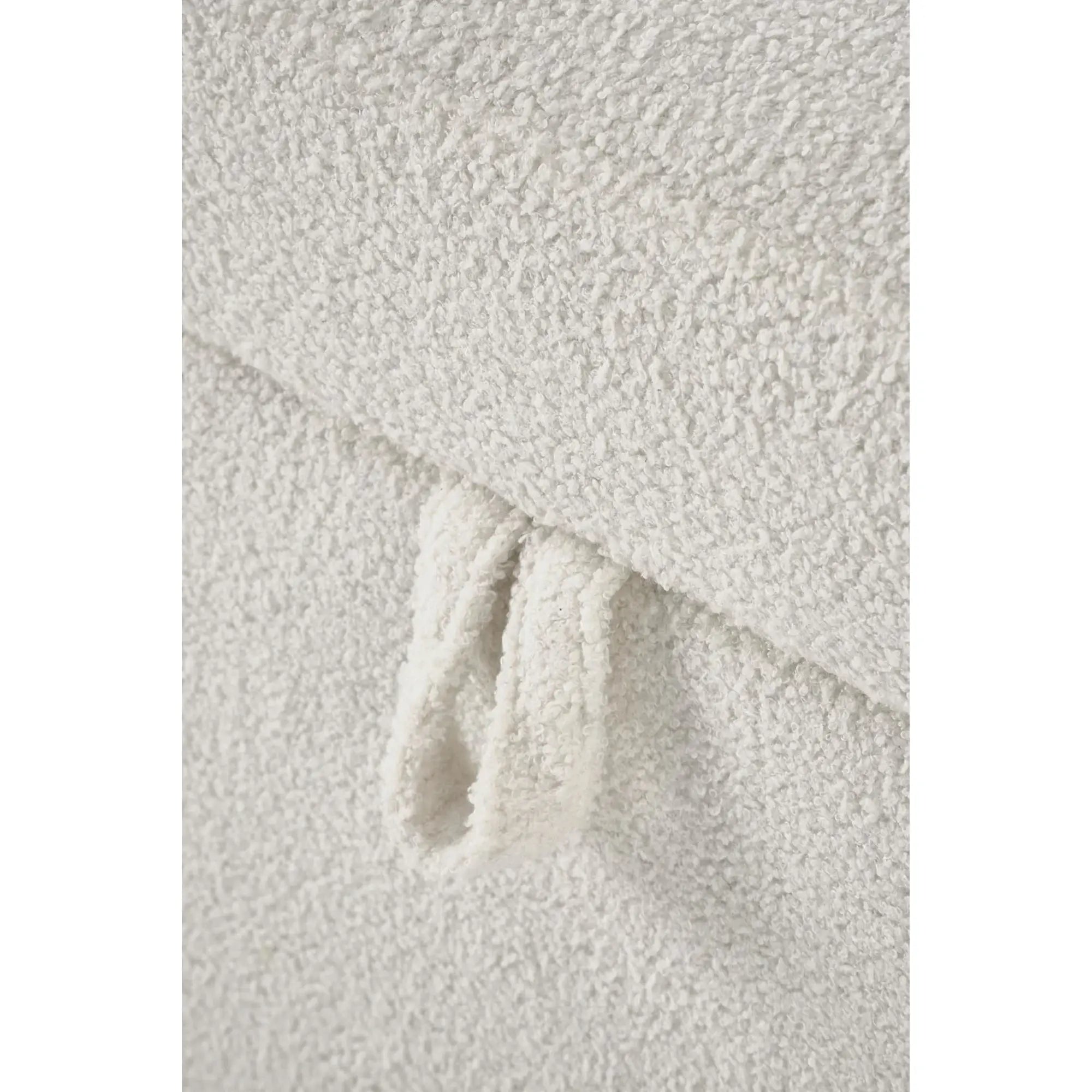 Bancheta FICARIA, stofa buclata crem, 150x40x47 cm
