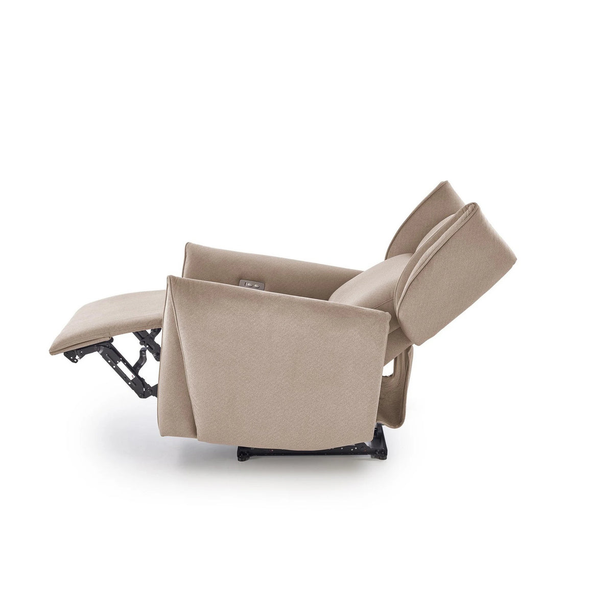 Fotoliu recliner GELATO, bej, stofa clasica, 83x91/161x95/109 cm