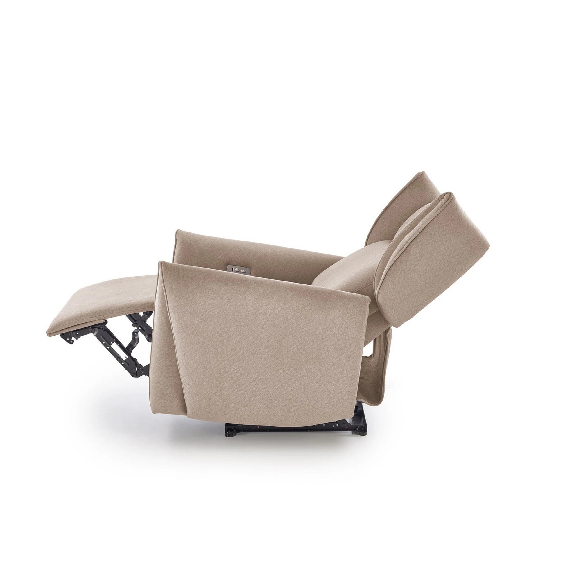 Fotoliu recliner GELATO, bej, stofa clasica, 83x91/161x95/109 cm