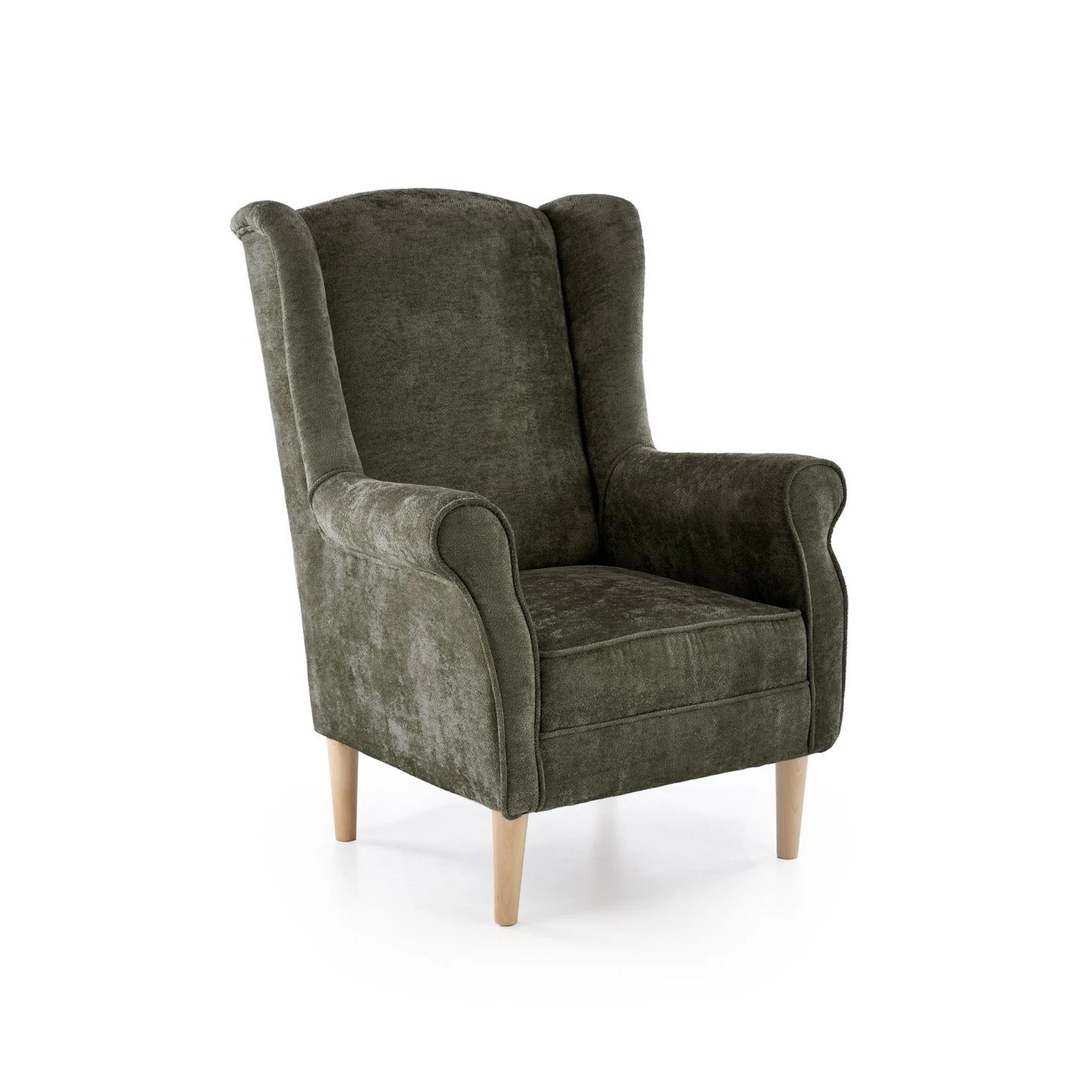 Fotoliu HERMES, stofa verde olive - Markos 14/12, 80x80x110 cm