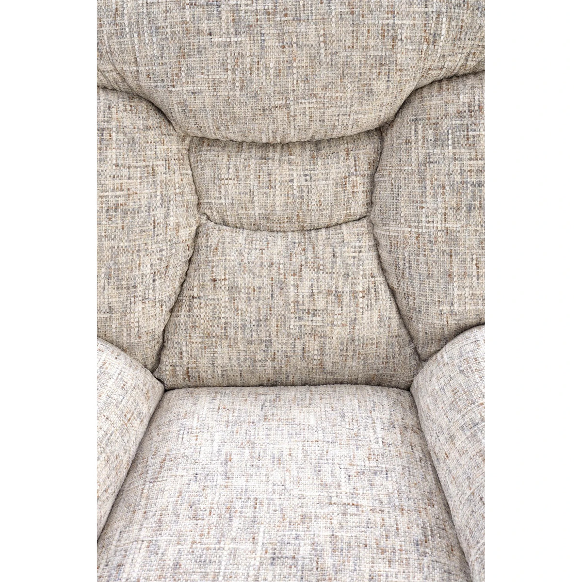 Fotoliu rotativ cu taburet KRONOS, bej/negru, stofa clasica/piele ecologica, 78x90x98 cm