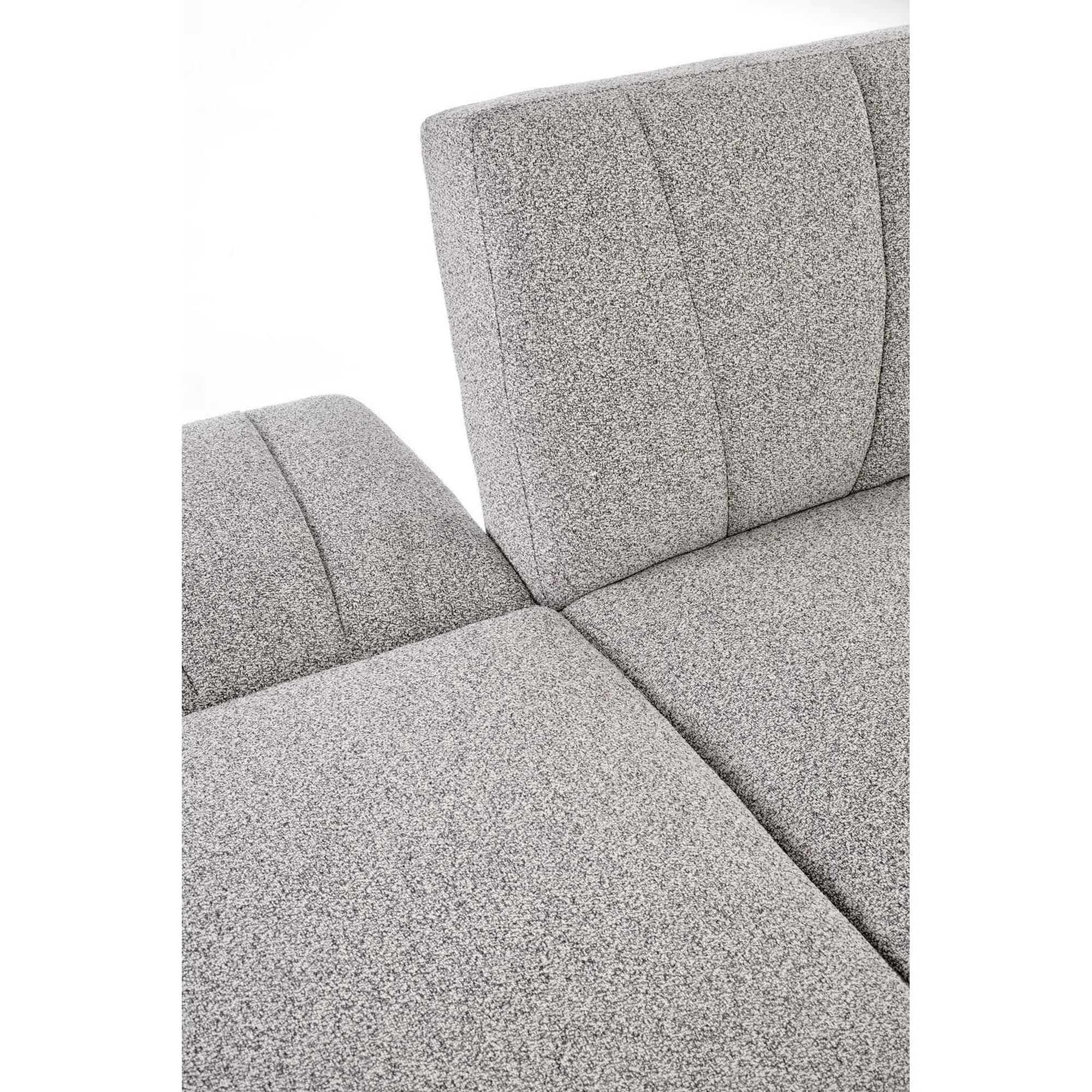Canapea extensibila LARIX, gri, stofa clasica/lemn, 200x88-105x61-81m