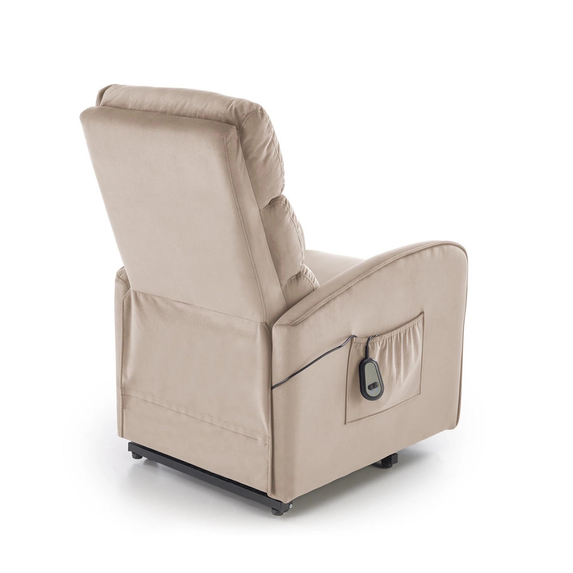 Fotoliu recliner MARONI, stofa catifelata bej - Bluvel 40, 62x92/165x103/84 cm