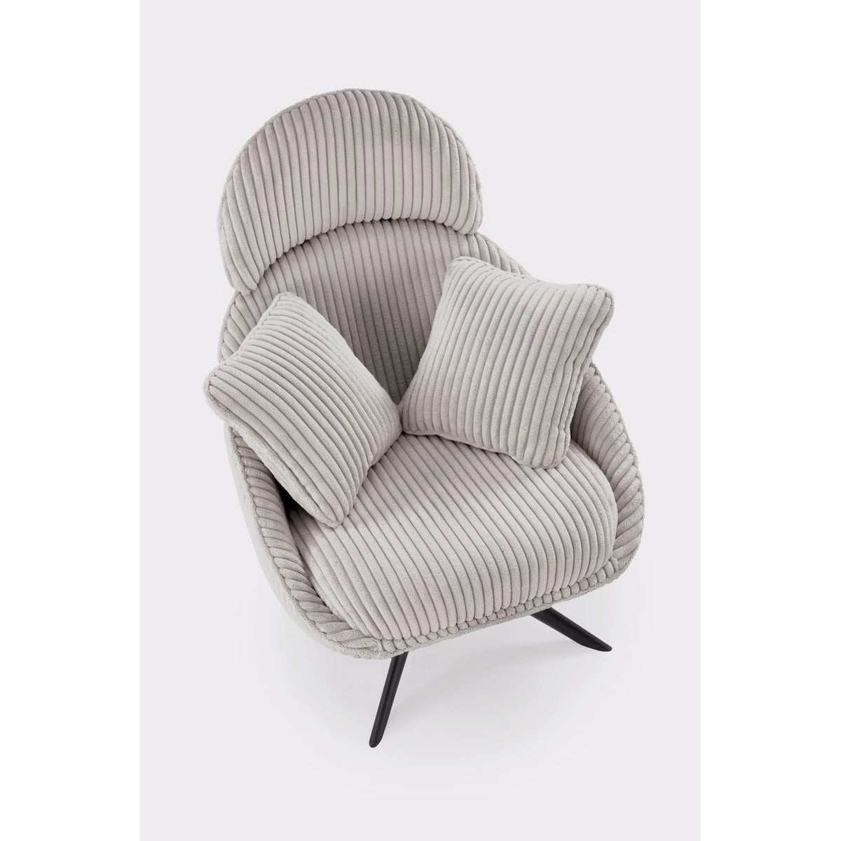 Fotoliu MERRY 2, cappuccino/negru, stofa catifelata/otel, 78x82x100 cm