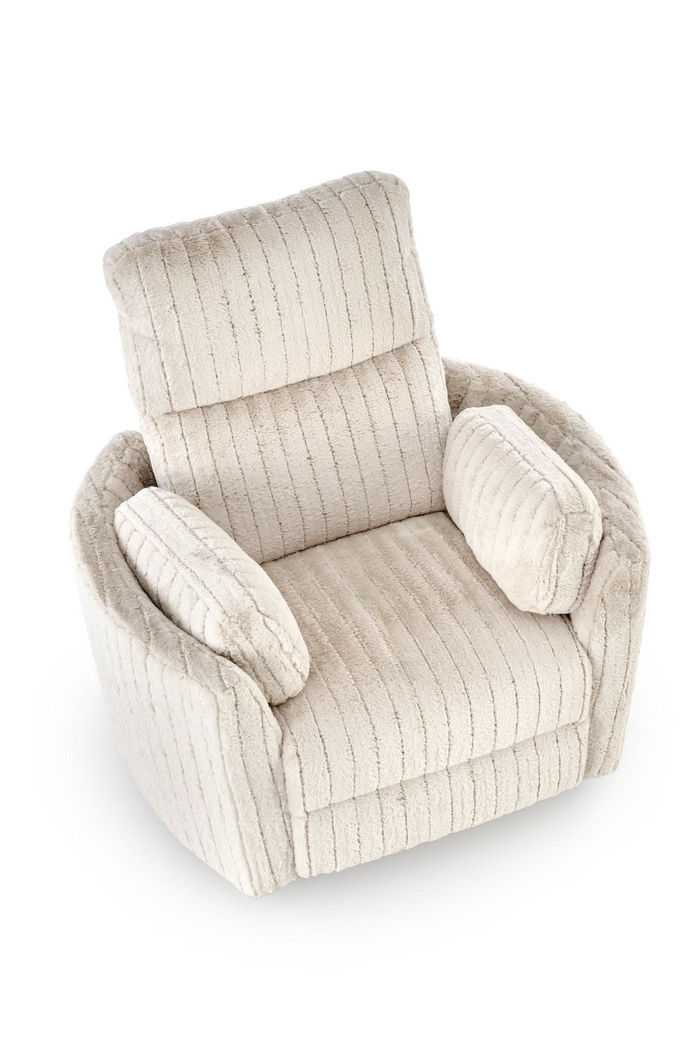 Fotoliu recliner PEGAS, stofa bej, 110x100/170x108/81 cm