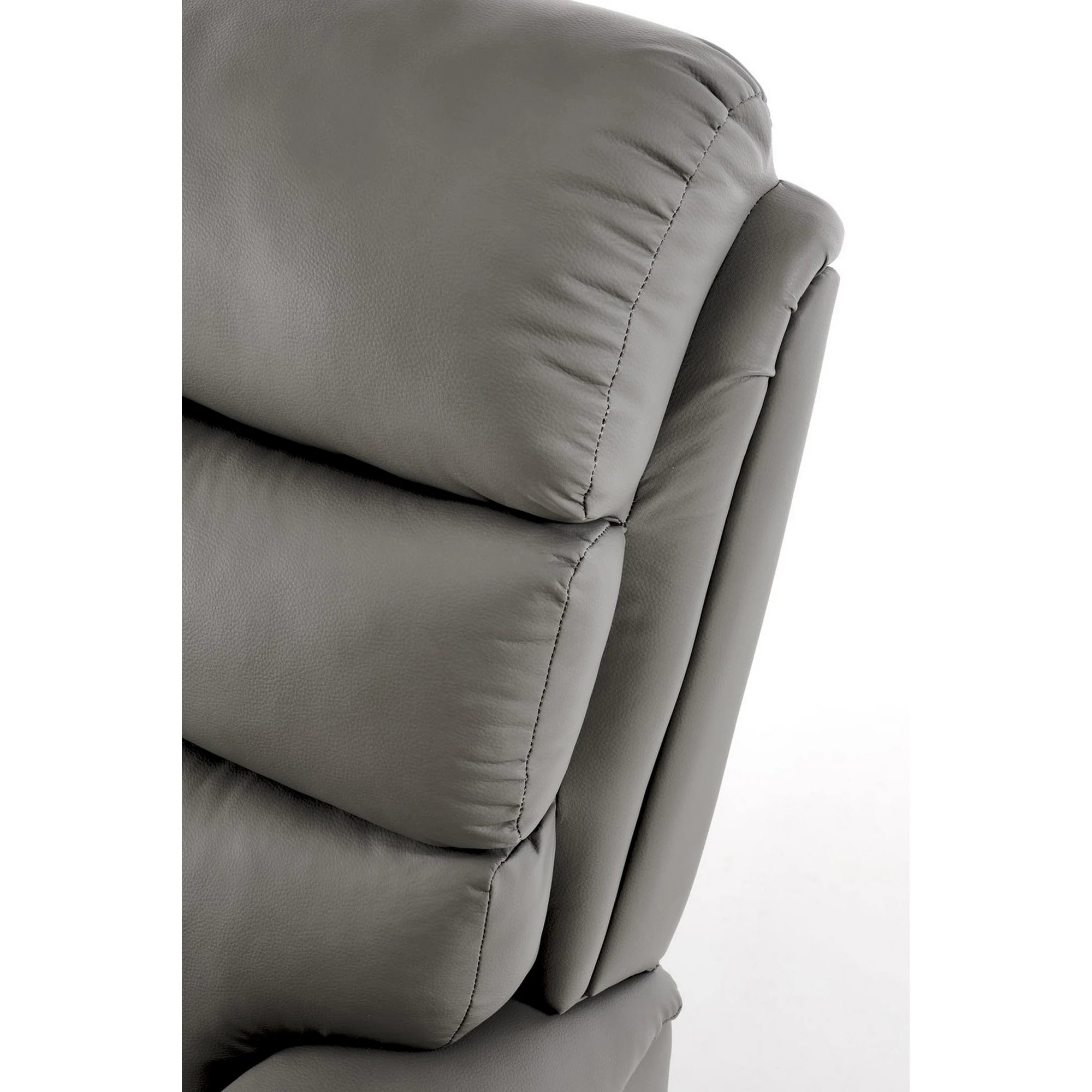 Fotoliu rabatabil PERUS, gri/negru, piele ecologica/metal, 80x100/168x101/80 cm