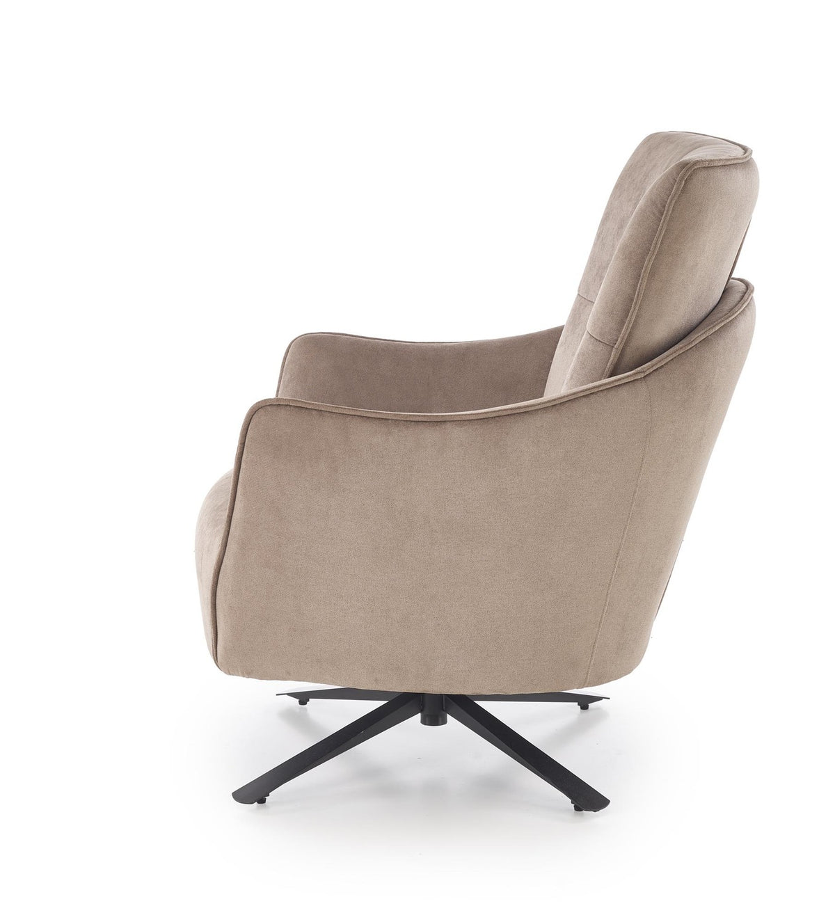 Fotoliu SCAMPI, stofa catifelata cappuccino - Havana 39, 75x86x97 cm
