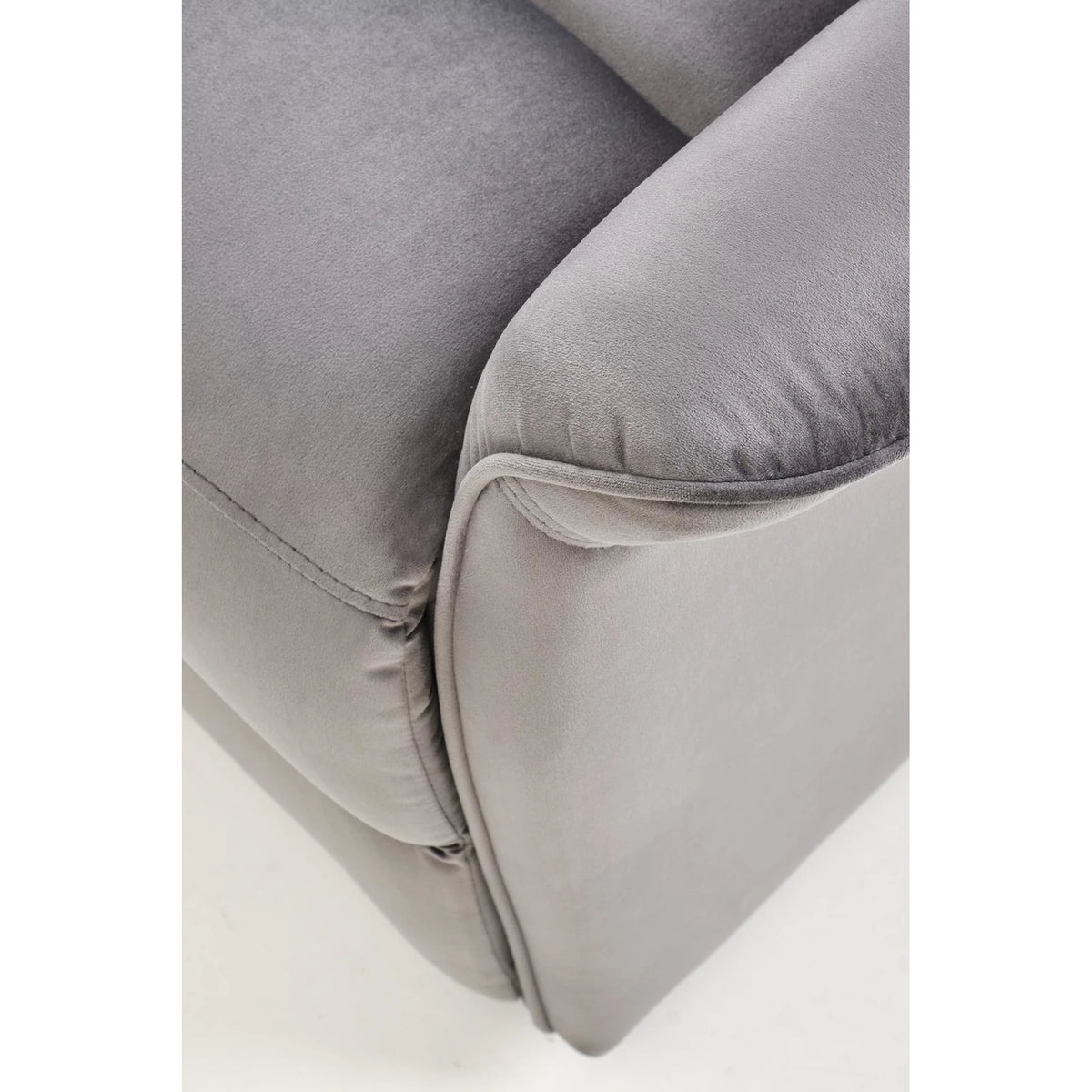 Fotoliu rabatabil SEMIR 2, stofa catifelata gri - Bluvel 14, 80x108/90x90/160 cm