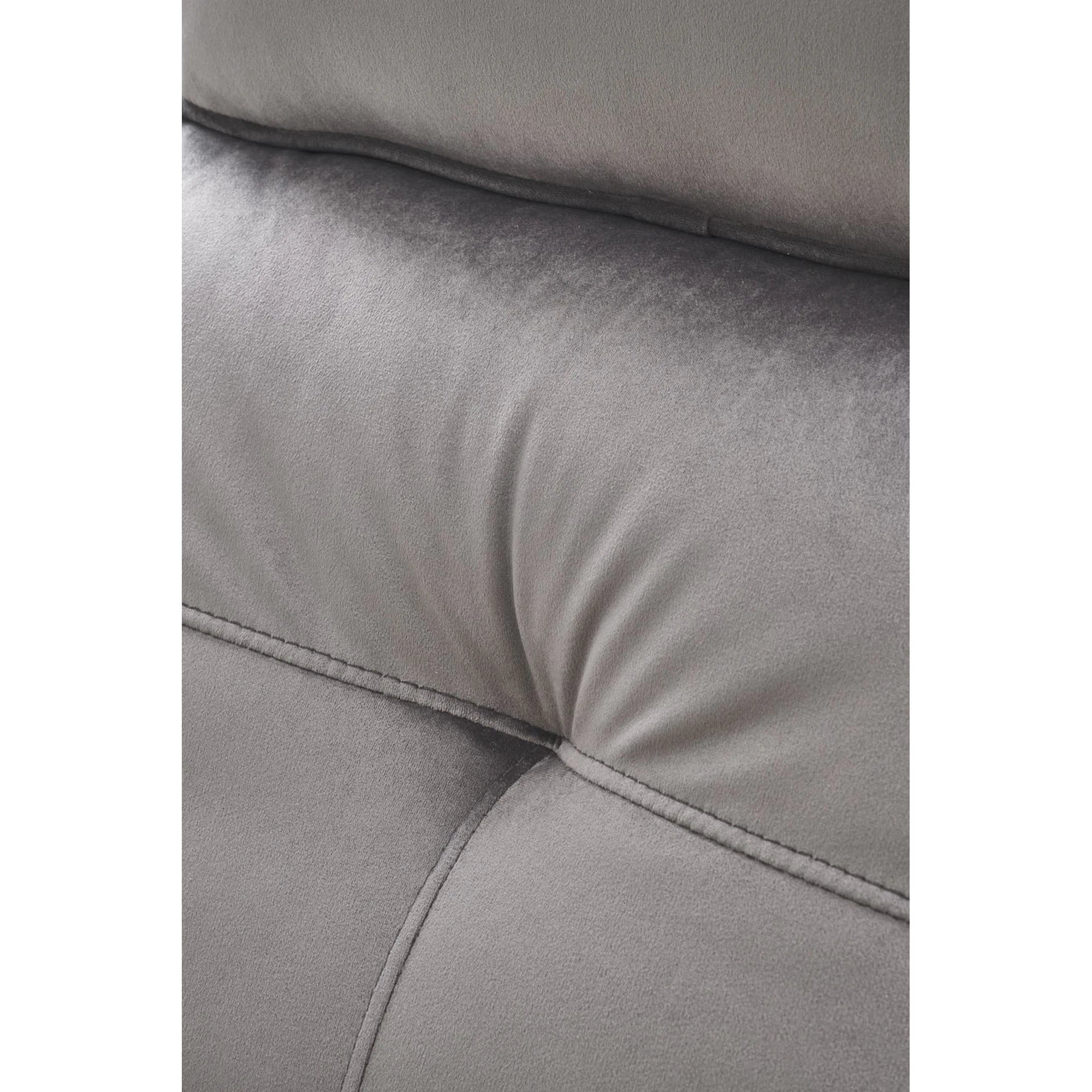 Fotoliu rabatabil SEMIR 2, stofa catifelata gri - Bluvel 14, 80x108/90x90/160 cm