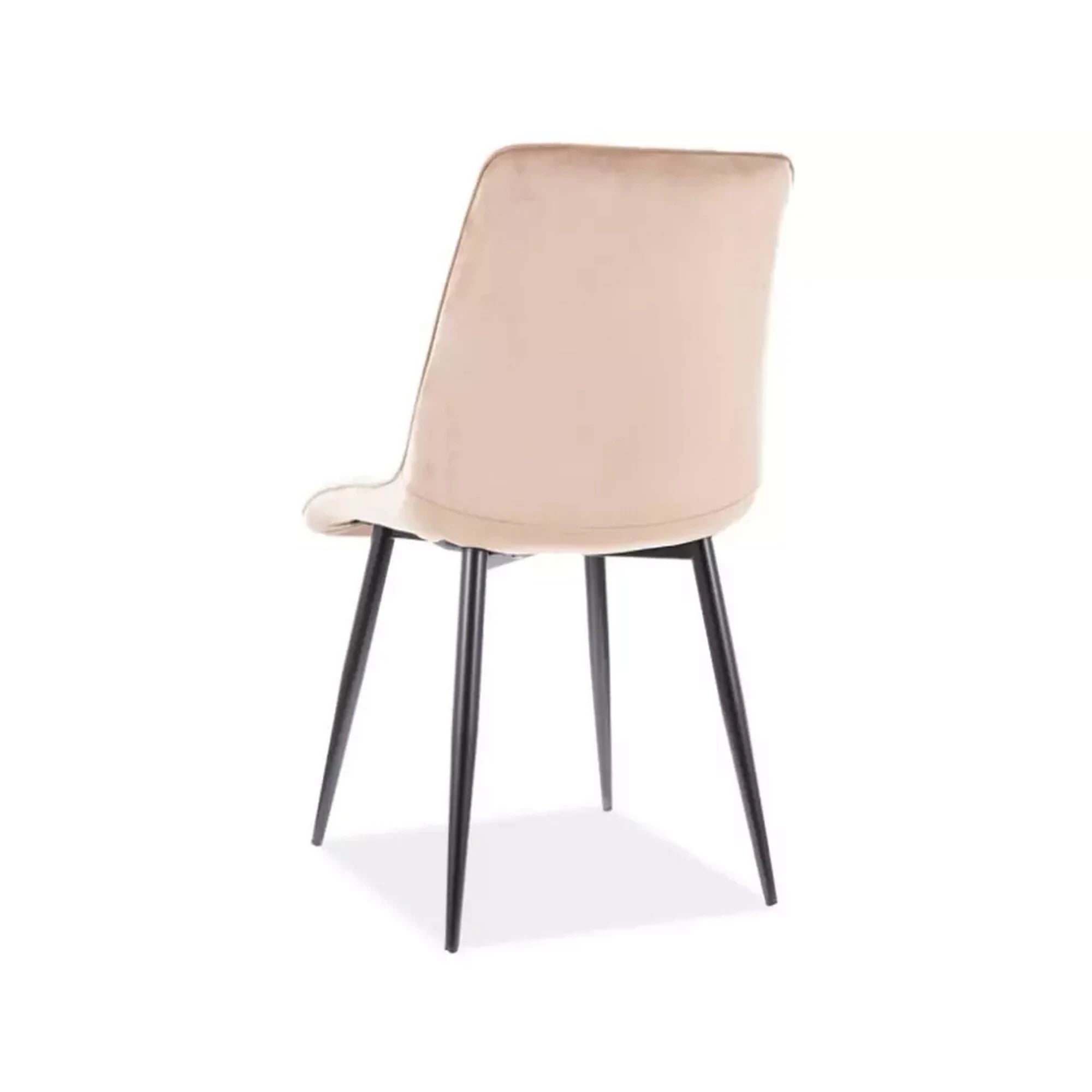 Scaun CHIC, bej, stofa catifelata/metal, 50x43x88 cm