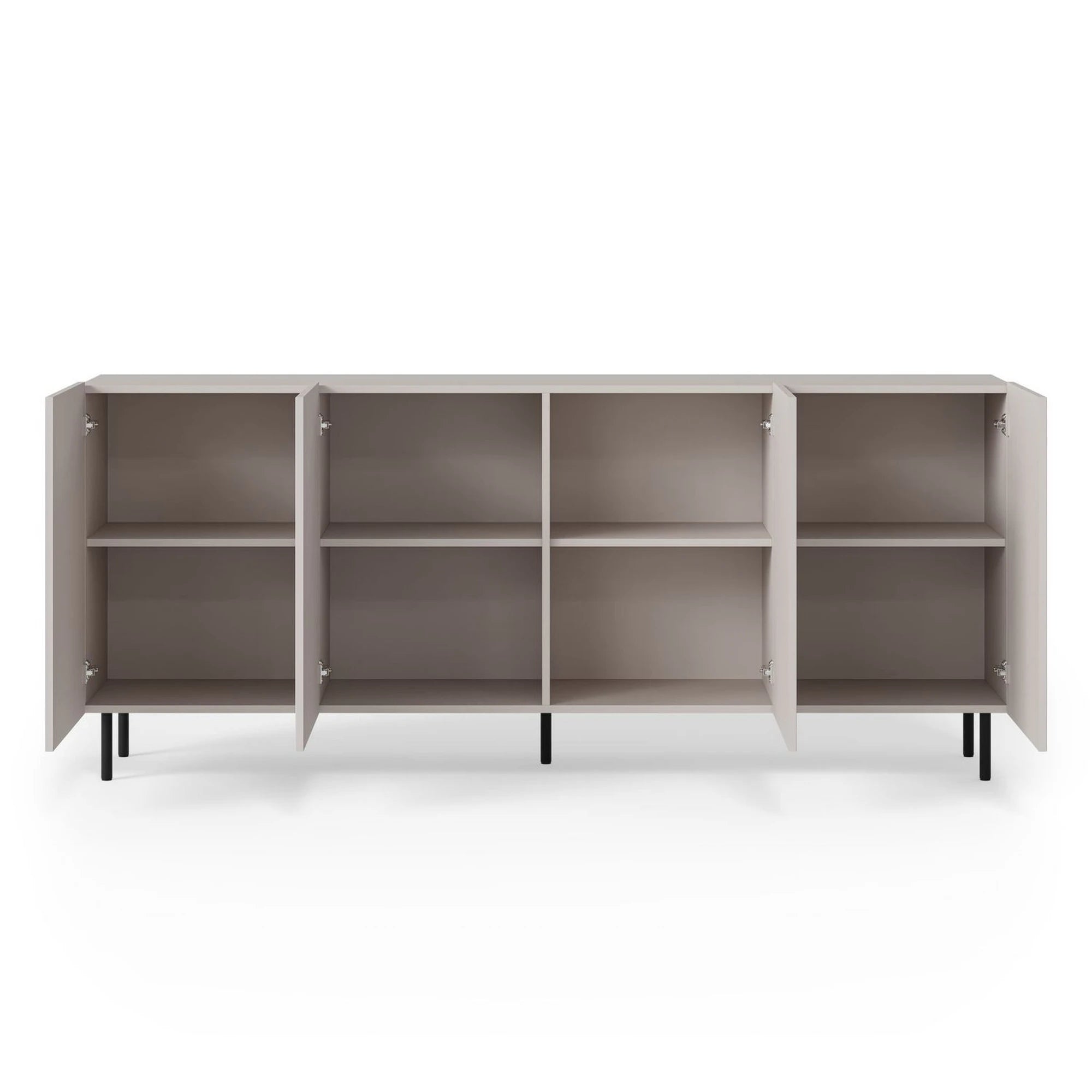 Comoda PAXOS KM-2, casmir/negru, PAL laminat/otel, 180x40x84 cm