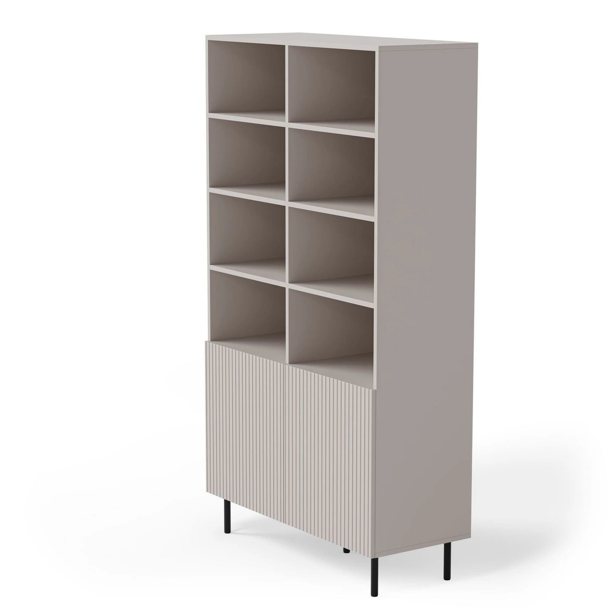 Biblioteca PAXOS REG-1, casmir/negru, PAL laminat/otel, 100x40x179 cm