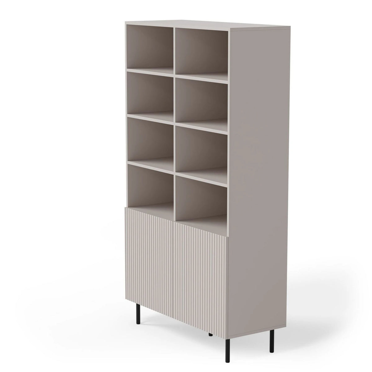 Biblioteca PAXOS REG-1, casmir/negru, PAL laminat/otel, 100x40x179 cm