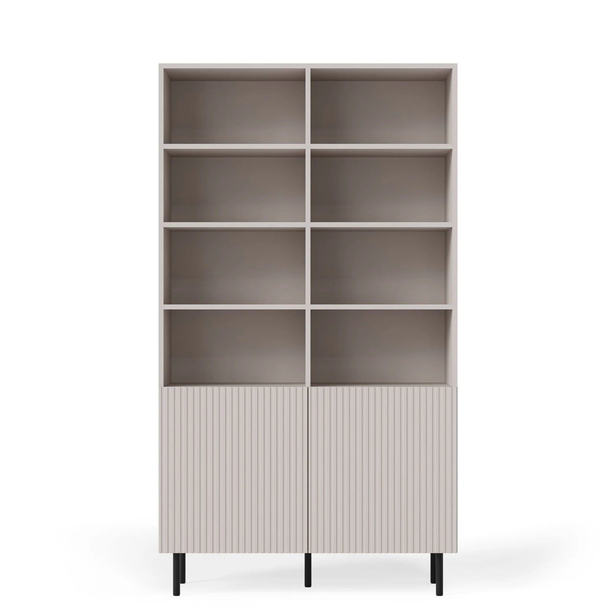 Biblioteca PAXOS REG-1, casmir/negru, PAL laminat/otel, 100x40x179 cm