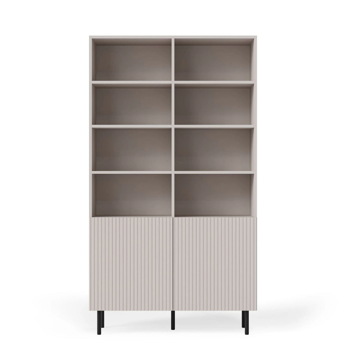 Biblioteca PAXOS REG-1, casmir/negru, PAL laminat/otel, 100x40x179 cm