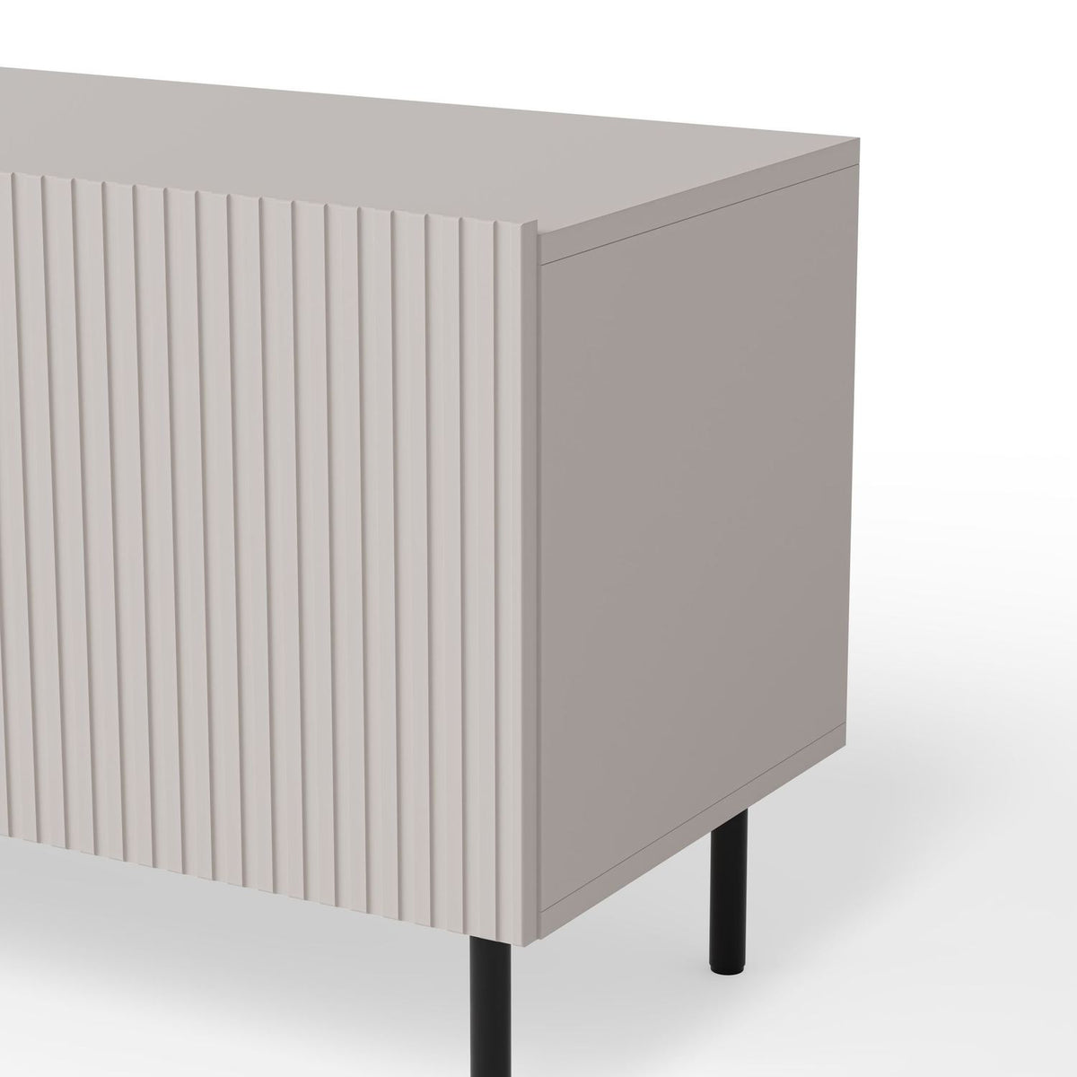 Comoda TV PAXOS RTV-2, casmir/negru, PAL laminat/otel, 200x40x54 cm