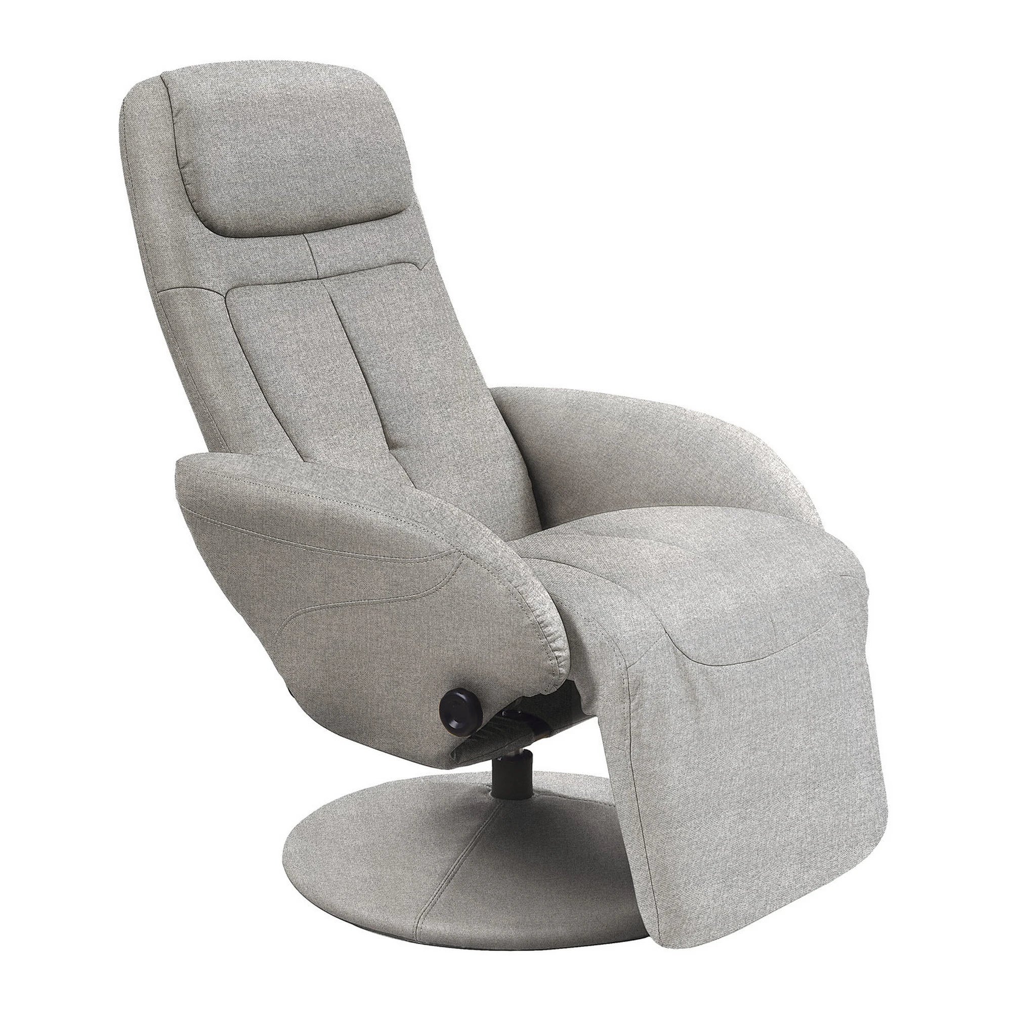 Fotoliu recliner OPTIMA 2, gri, stofa/PVC, 77x80/139x84/101 cm