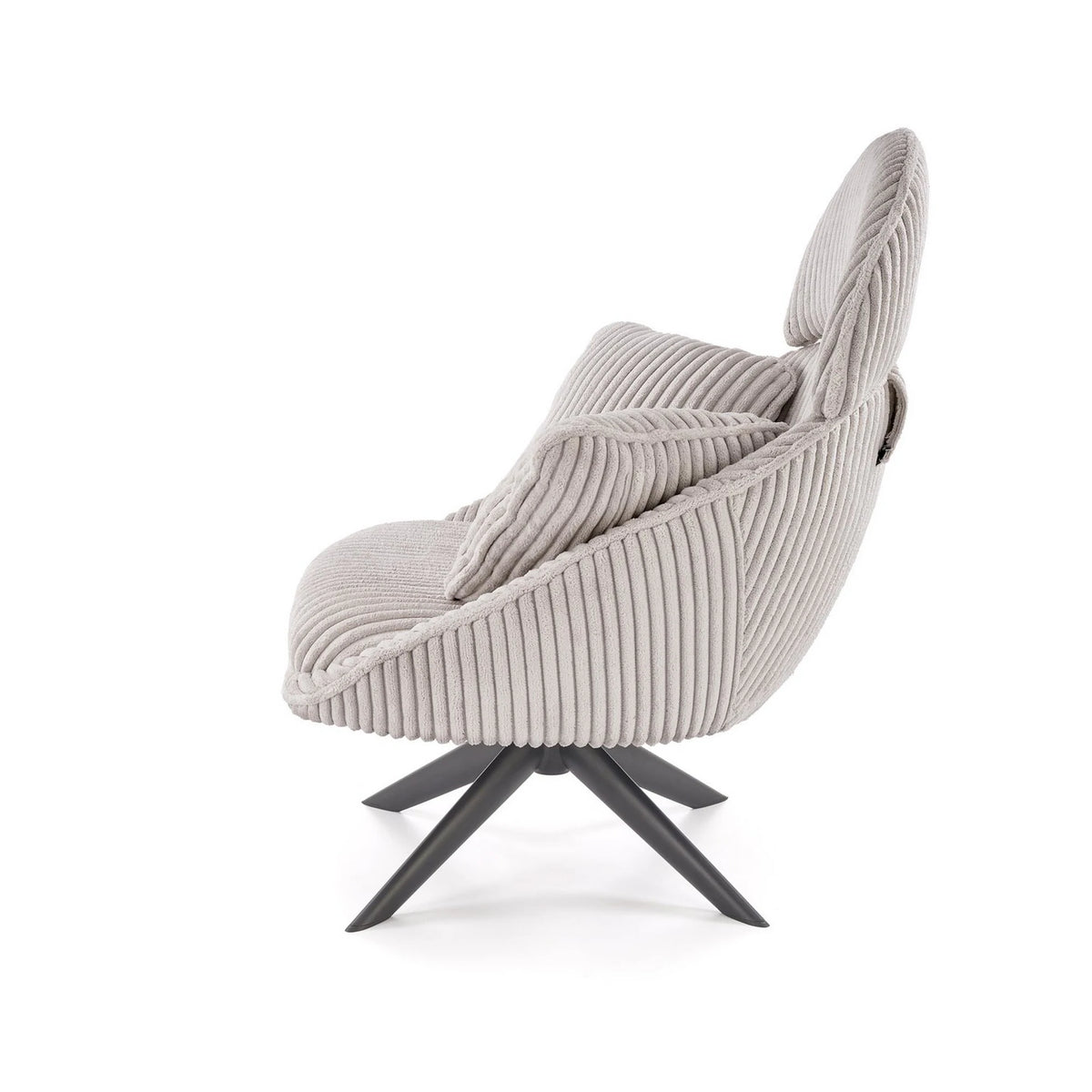 Fotoliu MERRY 2, cappuccino/negru, stofa catifelata/otel, 78x82x100 cm