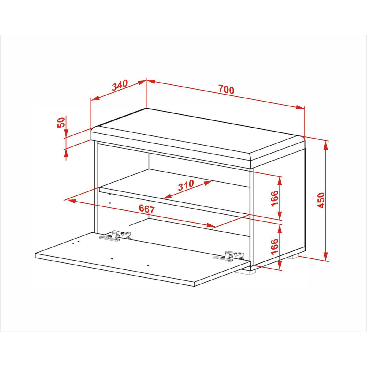 Pantofar LIMA ST2, gri/stejar sonoma, PAL laminat, 70x32x45 cm