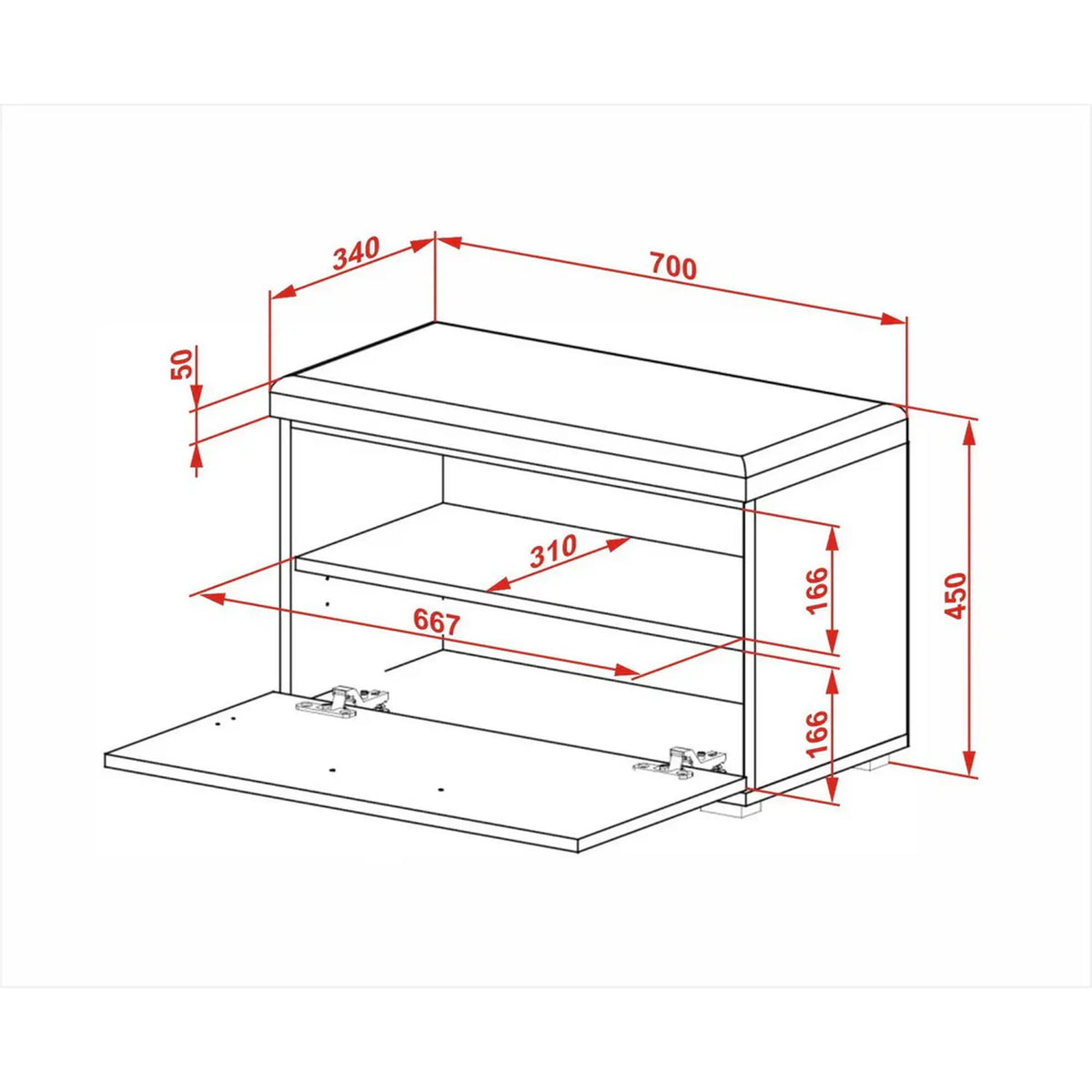 Pantofar LIMA ST2, gri/stejar artisan, PAL laminat, 70x32x45 cm