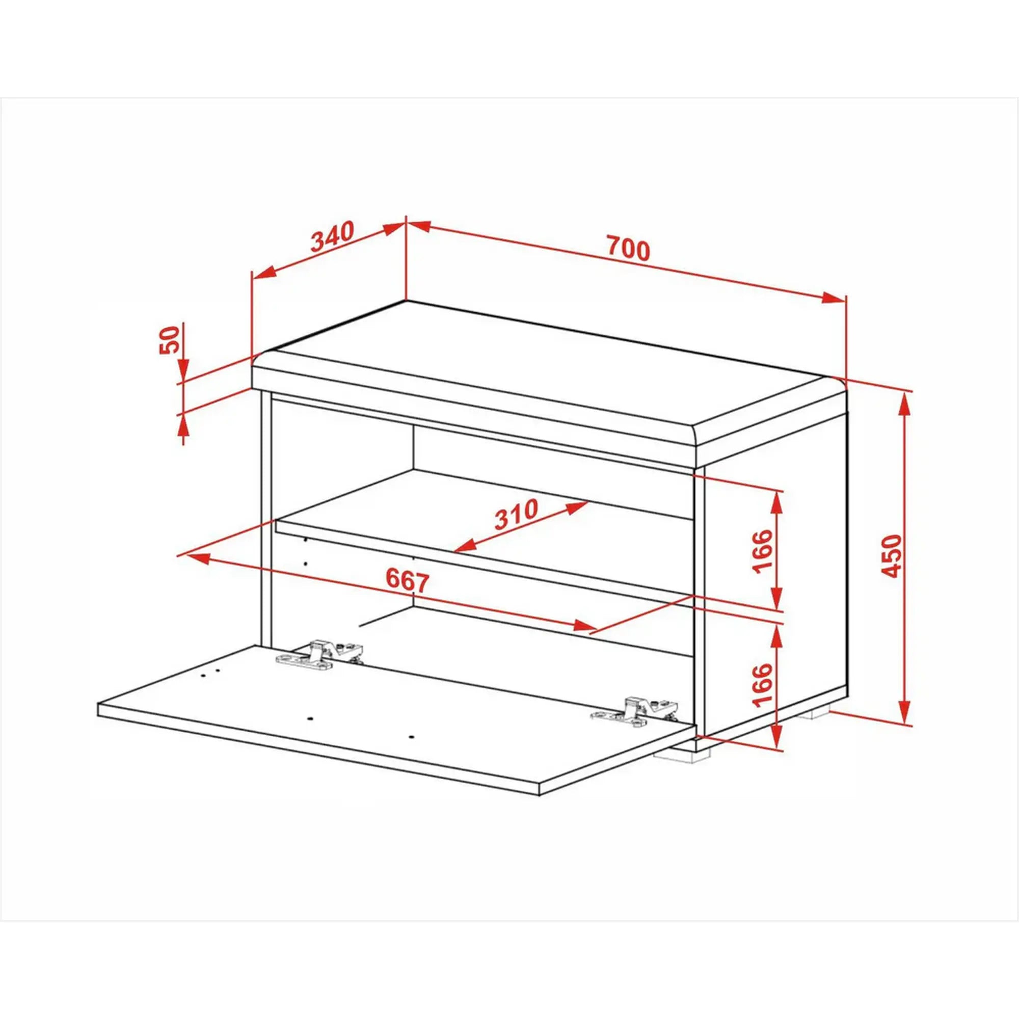 Pantofar LIMA ST2, gri/stejar artisan, PAL laminat, 70x32x45 cm